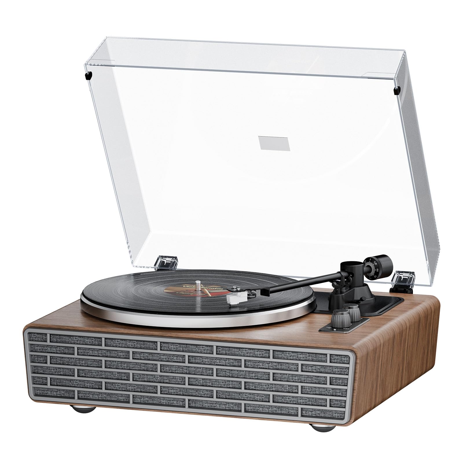Platine Vinyle,Tourne-Disque Vinyle Bluetooth Avec Enceintes Stéréo 36 Watts,Système Hifi Avec Cartouche Magnétique At-3600L,Enreg - TV Son Photo