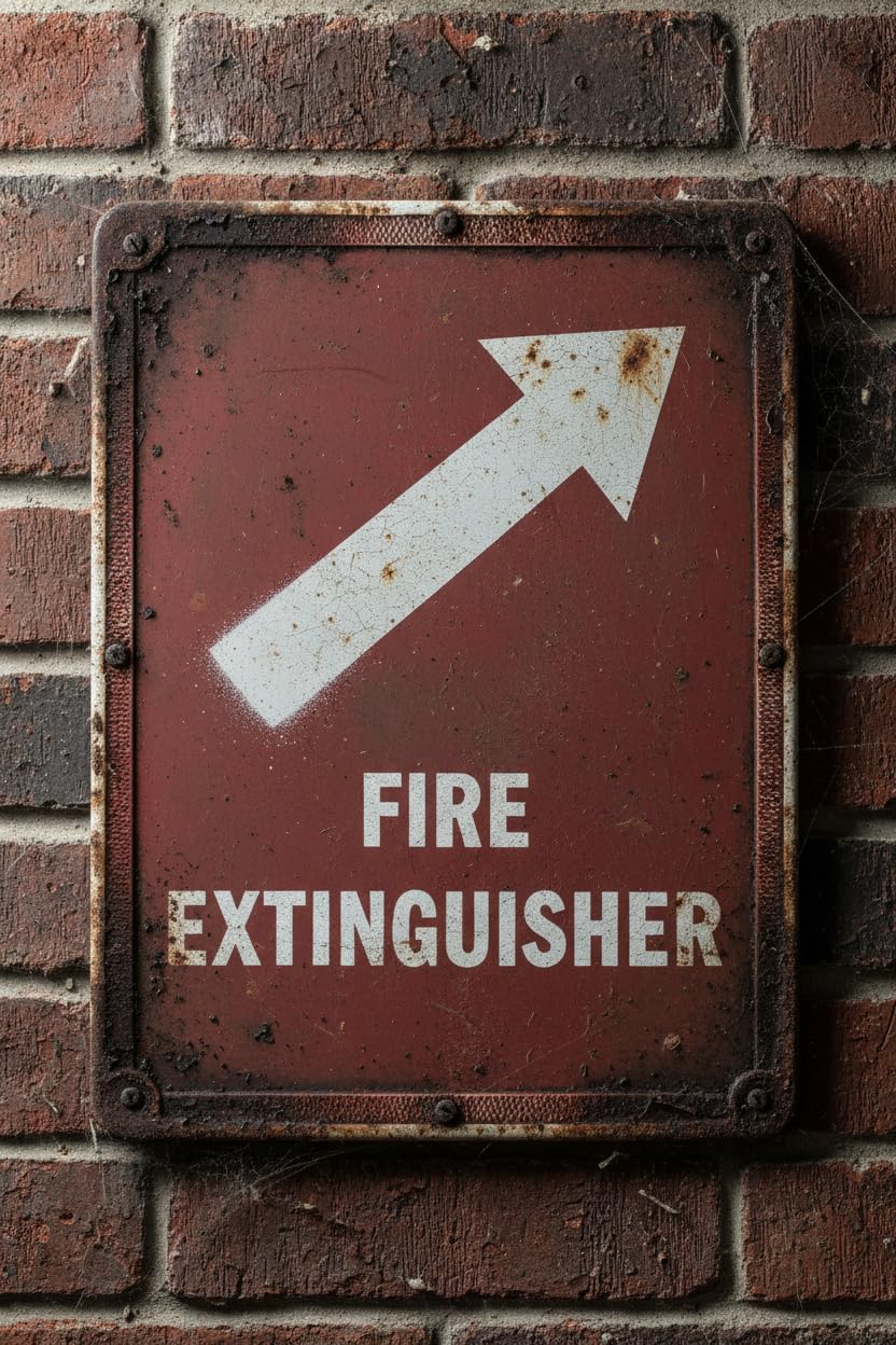 Wall Decor Fire Extinguisher Top Left Metal Sign 8 X 12 Inches Clear Signage For S, Fences Vintage Signs Aluminum Plates Printed