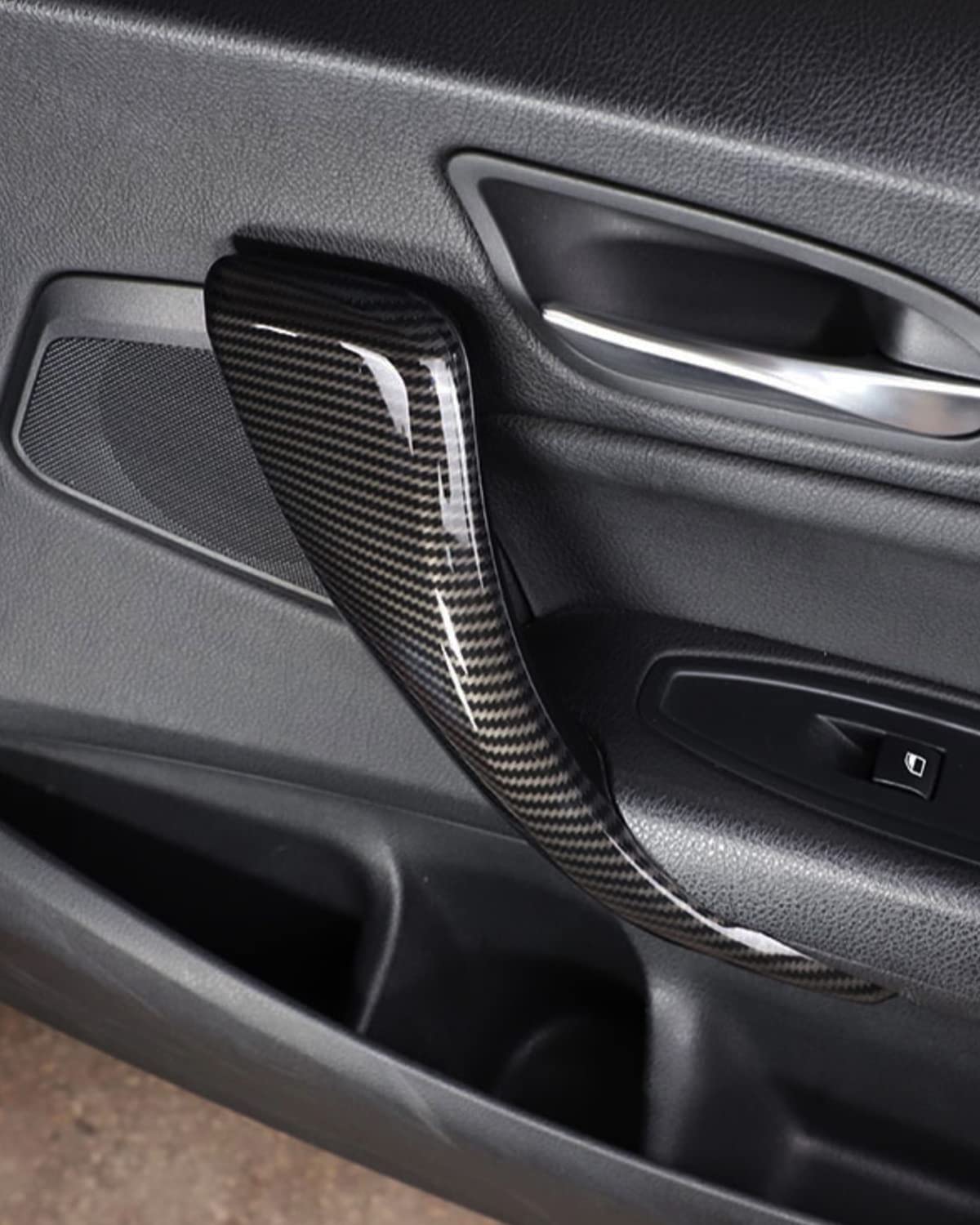 Copri Maniglie per Porte Interne per Auto per BMW F20 F21 F22 F23, Adesivo per Rivestimento della Maniglia del bracciolo della Porta Interna in Fibra di Carbonio per BMW Serie 1 2