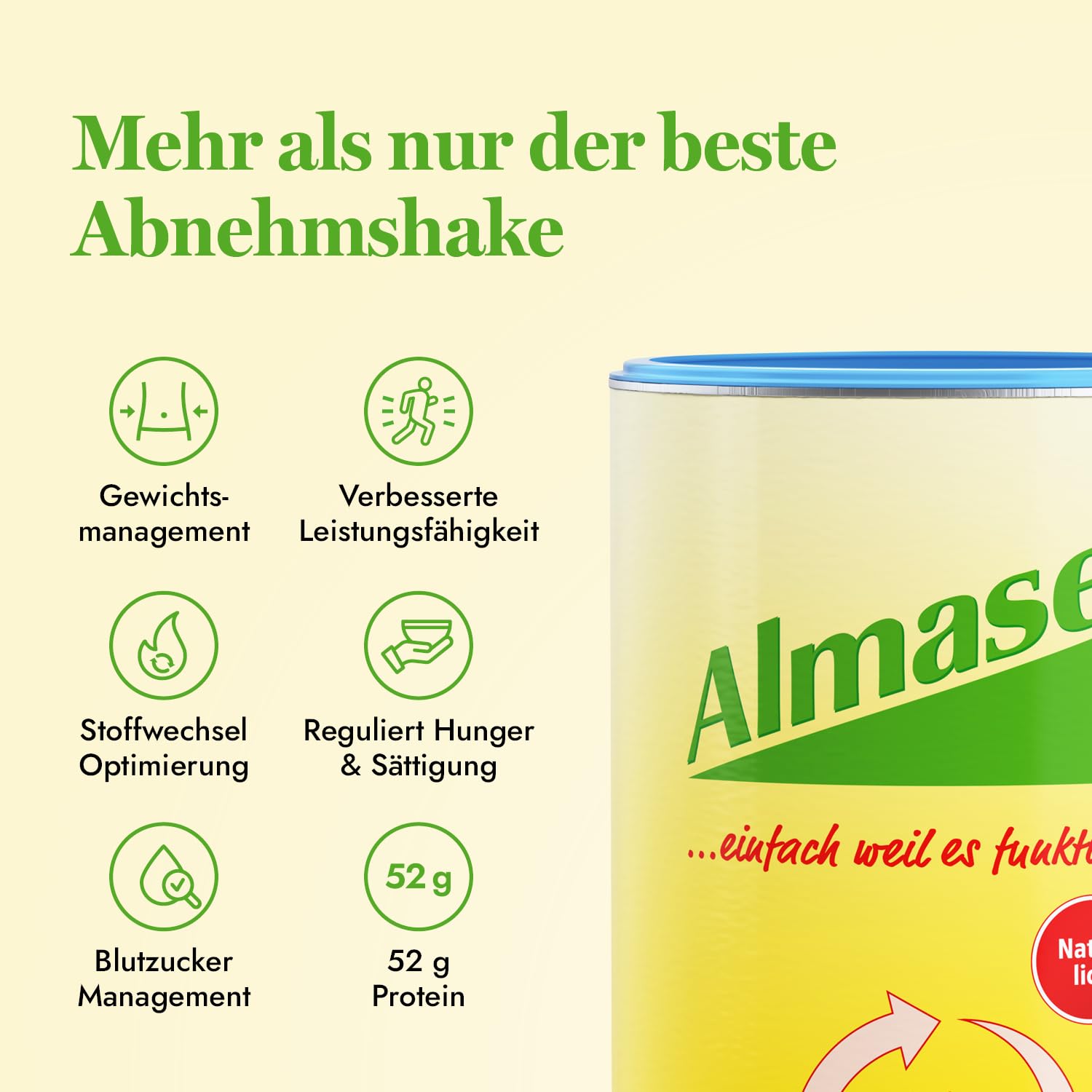 Almased mit Mandel-Vanille Geschmack – 6x 500g - Mahlzeitersatz zur Gewichtsreduktion – Vorratspack – vegetarisch und glutenfrei – 60 Portionen