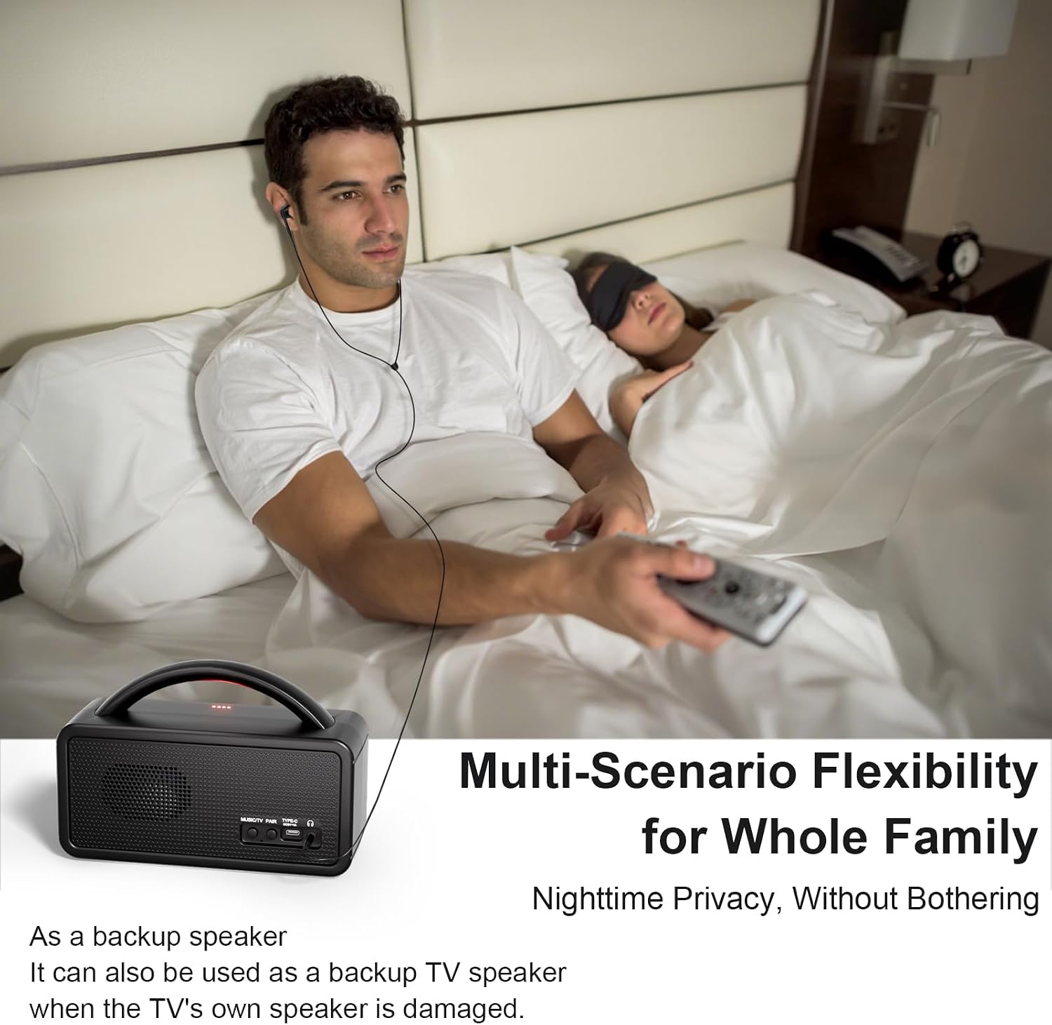 Wireless TV Speakers for Seniors, Hard of Hearing, Elderly - Up to 50ft Range, 20H Playtime, Bluetooth Audio Amplifier with Headphone Jack for Smart/Older TVs, Bedroom & Multi-Room Use