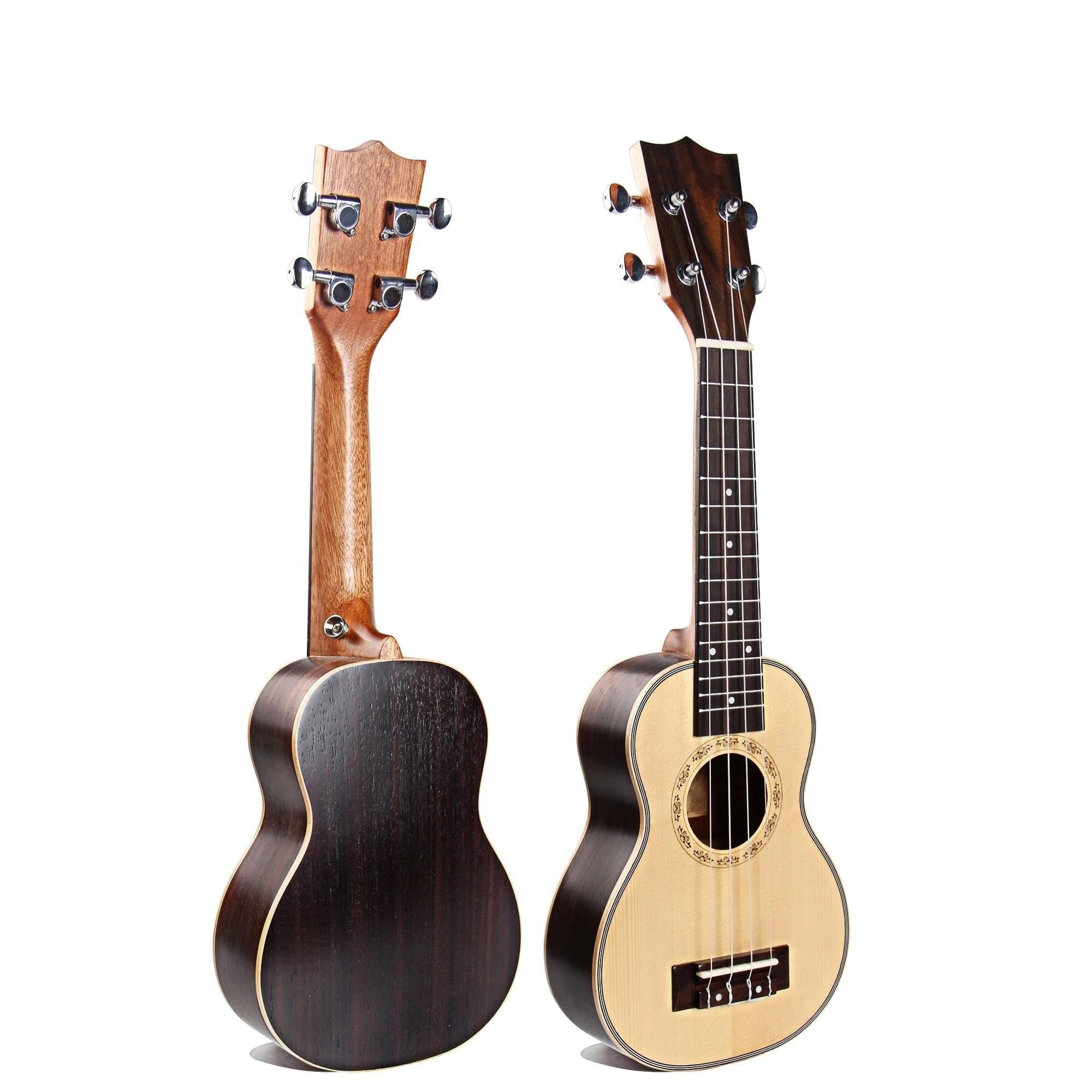 ukulele 21-calowe Ukulele Tenorowe Z Litego Świerku Tył Z Palisandru Matowe Wykończenie Ukulele Mała Drewniana Gitara