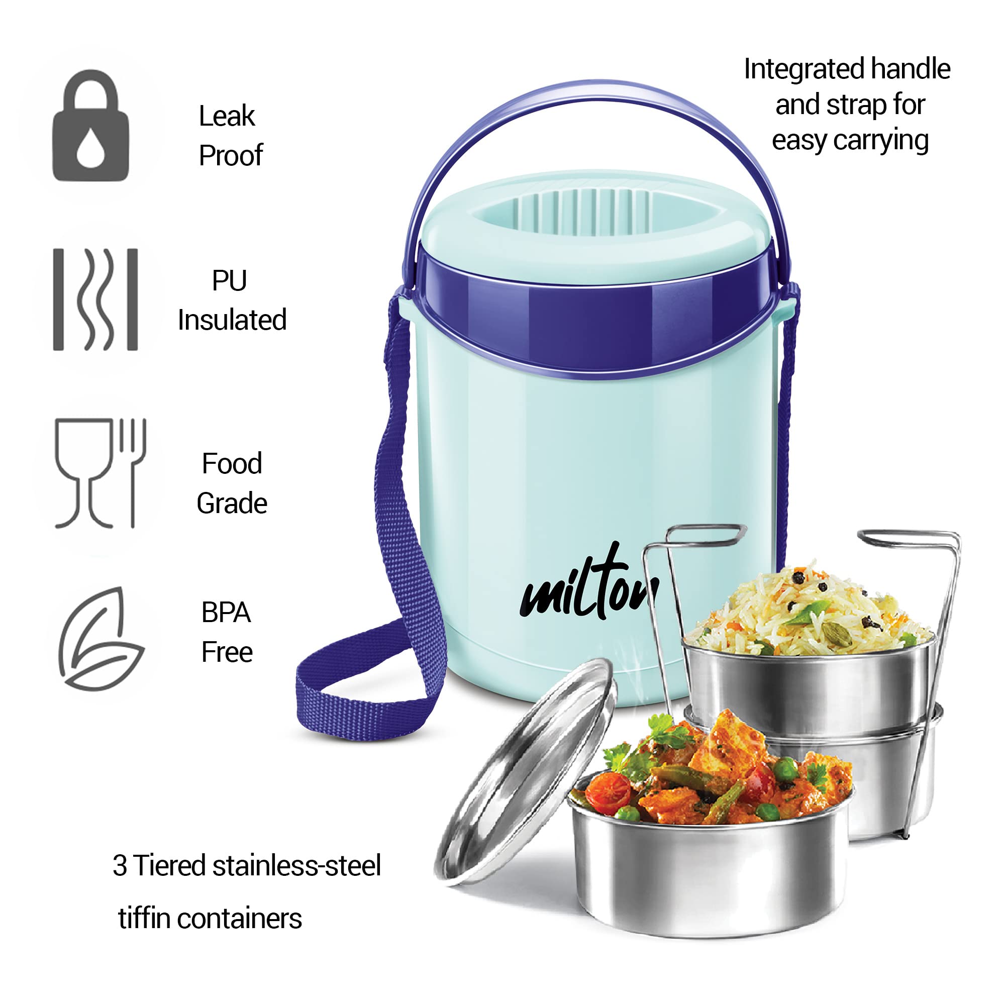 Milton Lunch Set - Leakproof Bottle & Lunch Box -3