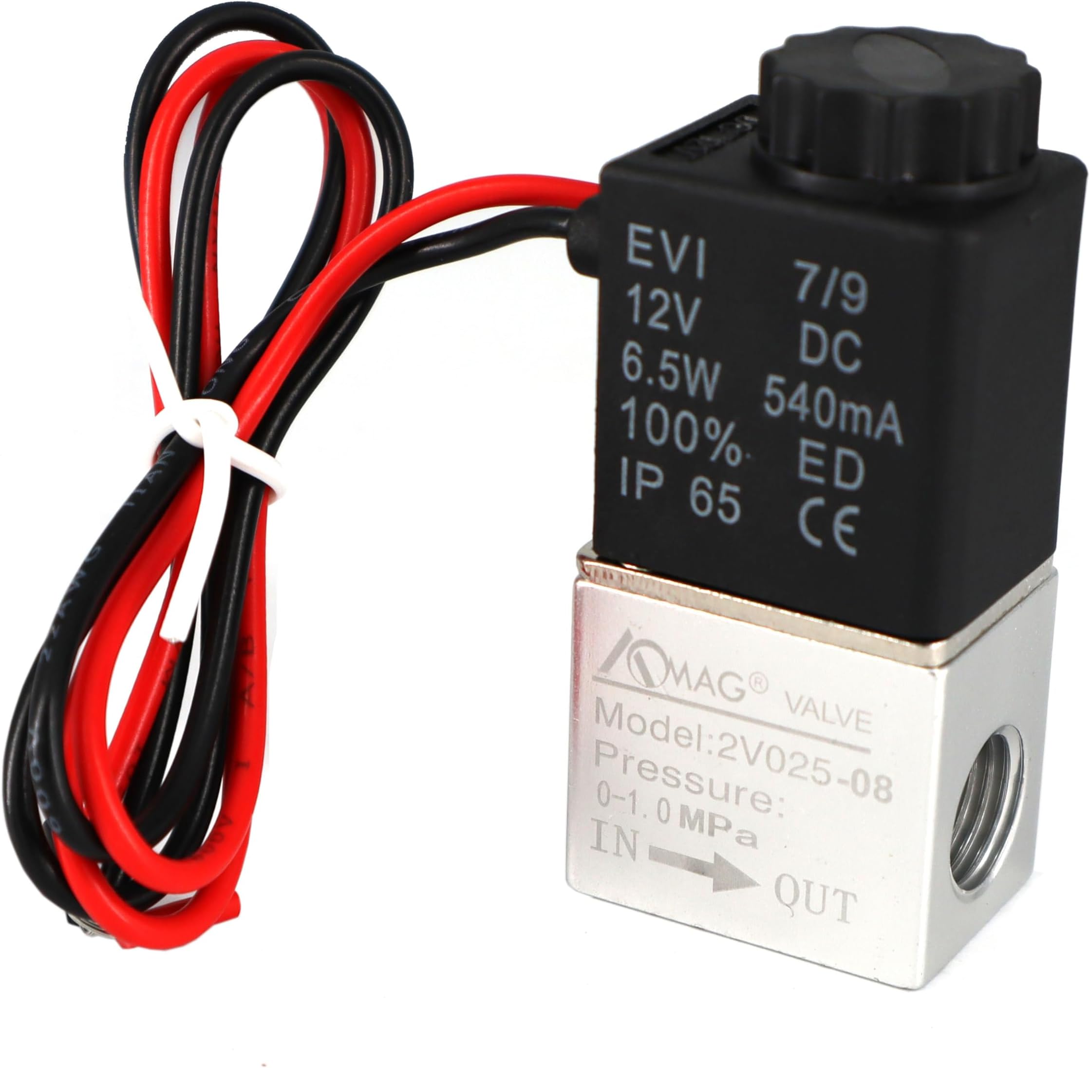 AOMAG 1/4inch DC 12V 2 Way Normally Closed Electric Solenoid Air Valve