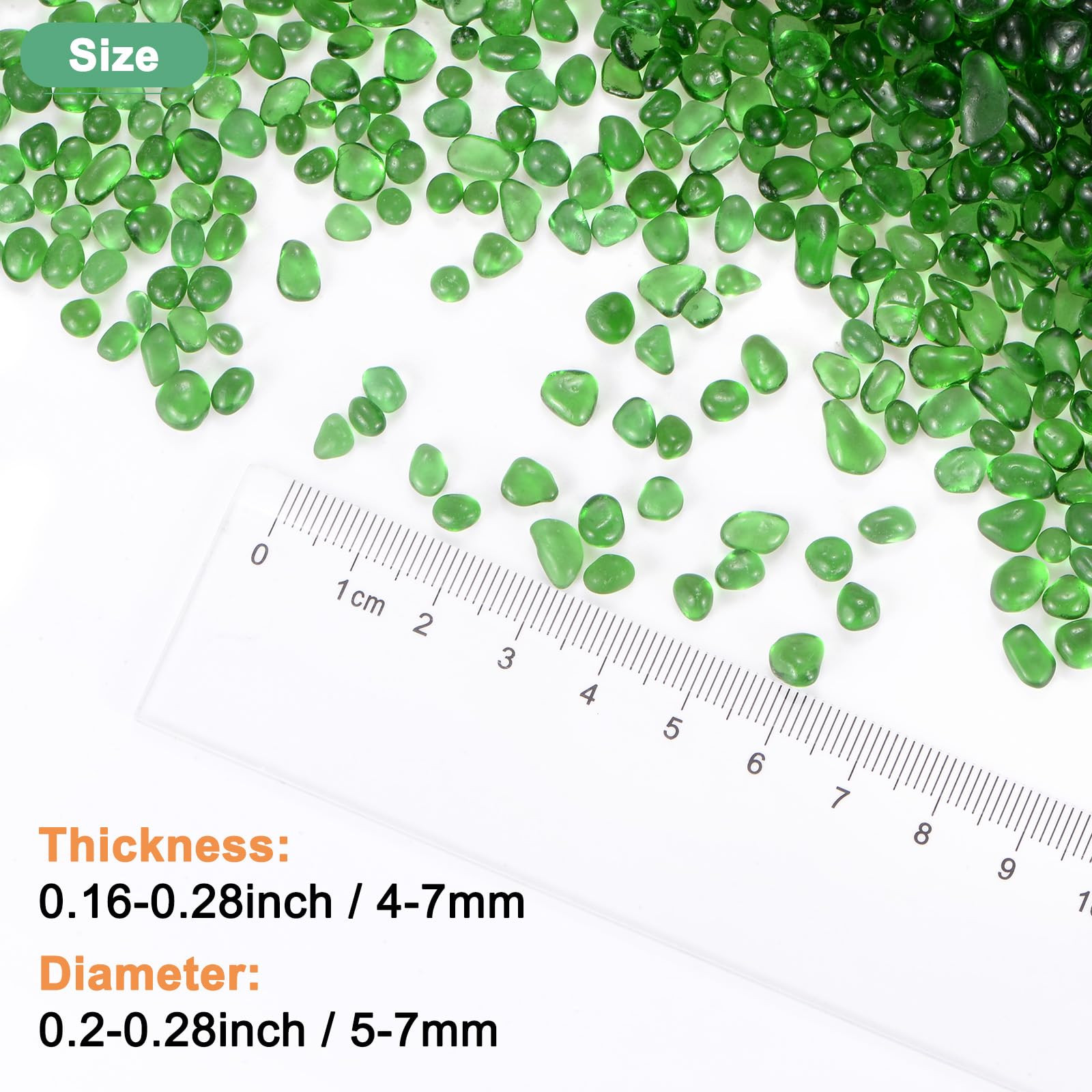 M METERXITY High Luster Round Fire Glass Beads, Glass Gems, Glass Pebbles - Image 3