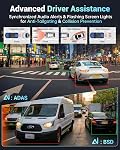 2026 AI Aide à l'entraînement 5G WiFi Cam avant et arrière Dash, UHD 4K+1080P, ADAS & GPS, 360° Avant rotatif x Gratuit 32GB Carte Dual Dashcam, 3" Toucher l'écran, 24H Mode de stationnement, support 512GB Max