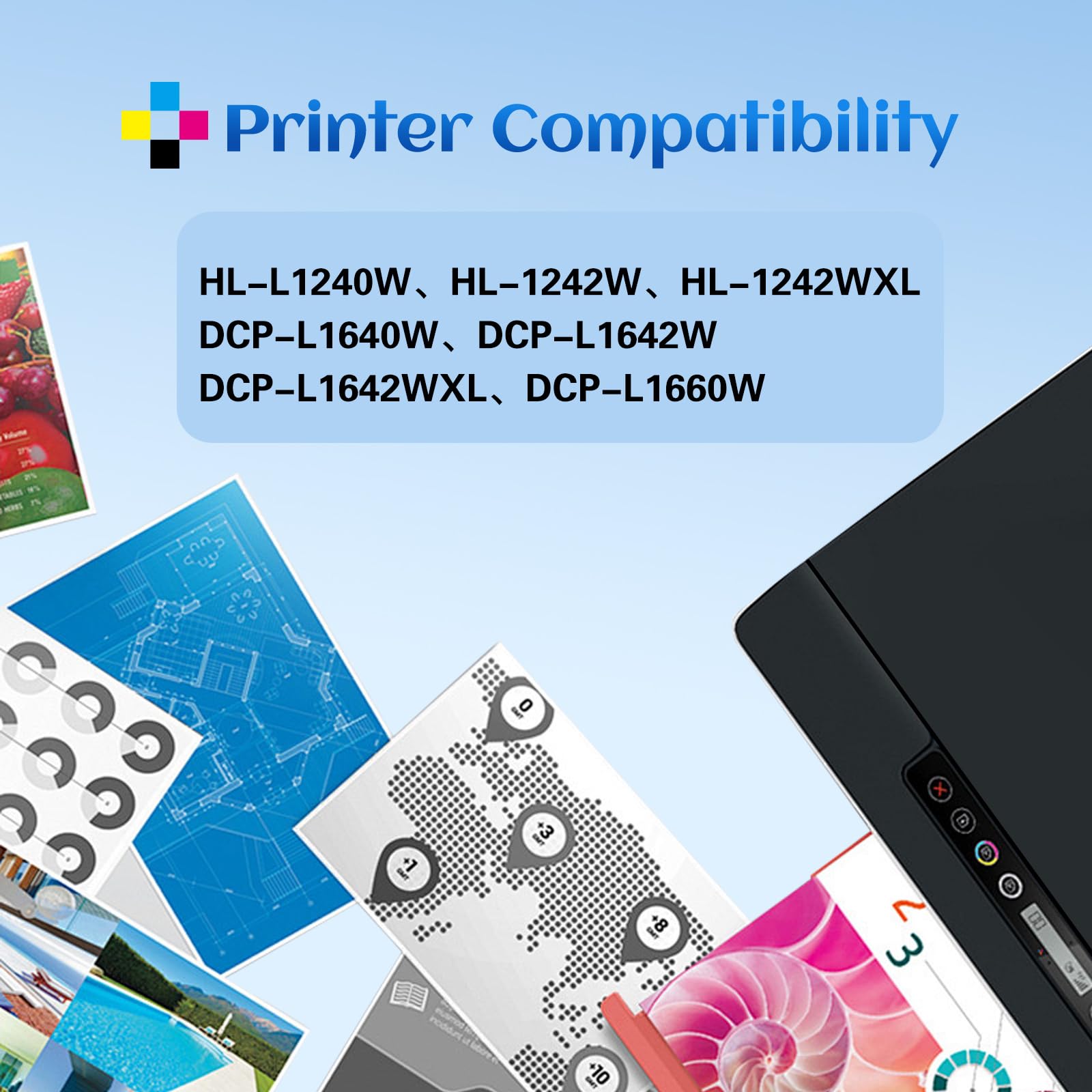 Toner Compatible Brother TN-1150 - Pour HL-L1240W, DCP-L1640W Et Modèles Similaires - 12