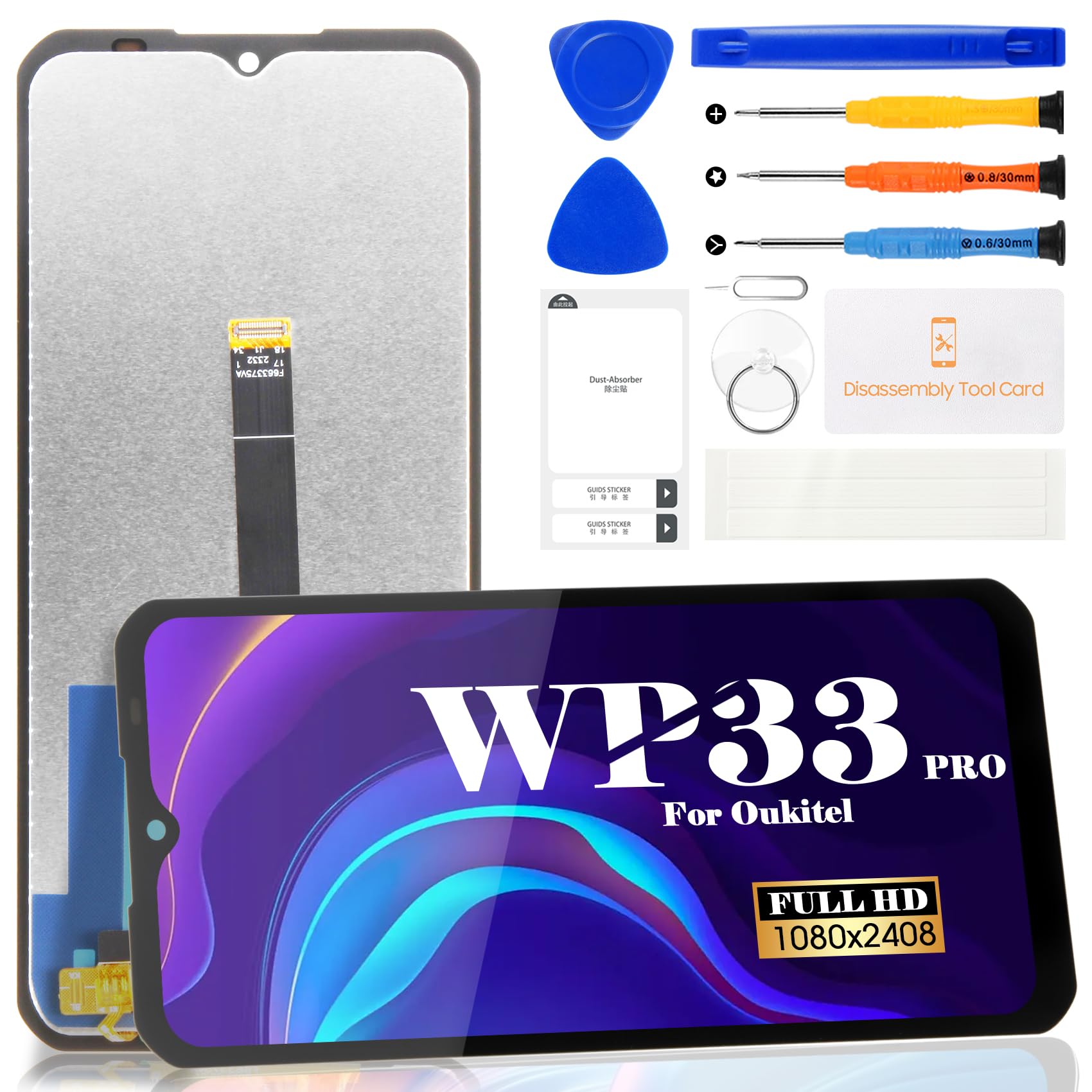 Produktbild von Oukitel WP38 LCD-Display Ersatz – Touchscreen Digitizer Montageset (Android 13 Version, 6,5 Zoll, Schwarz)