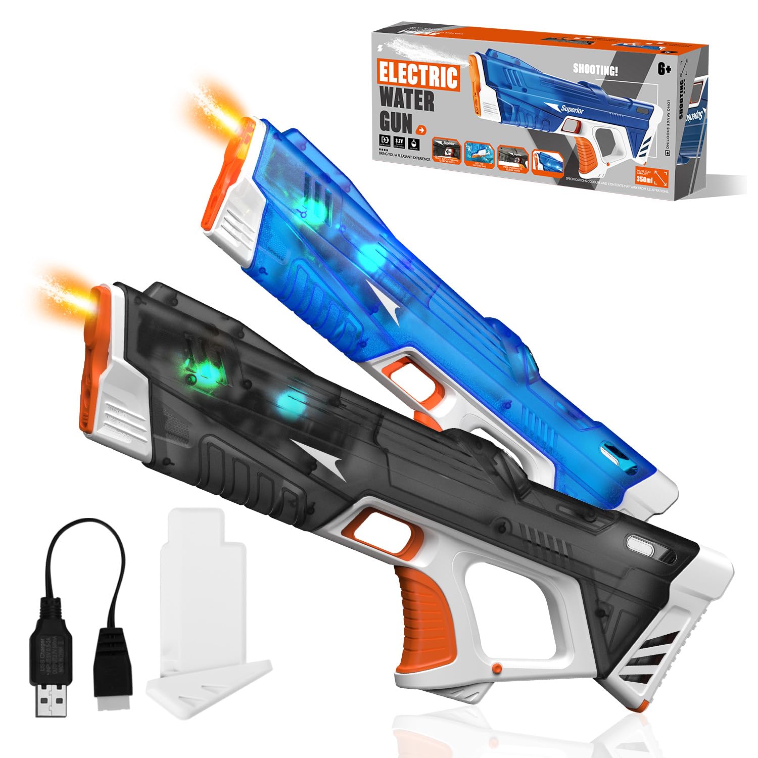 Photo 1 of Pakoo 2 Pack Electric Water Guns with LED Lights