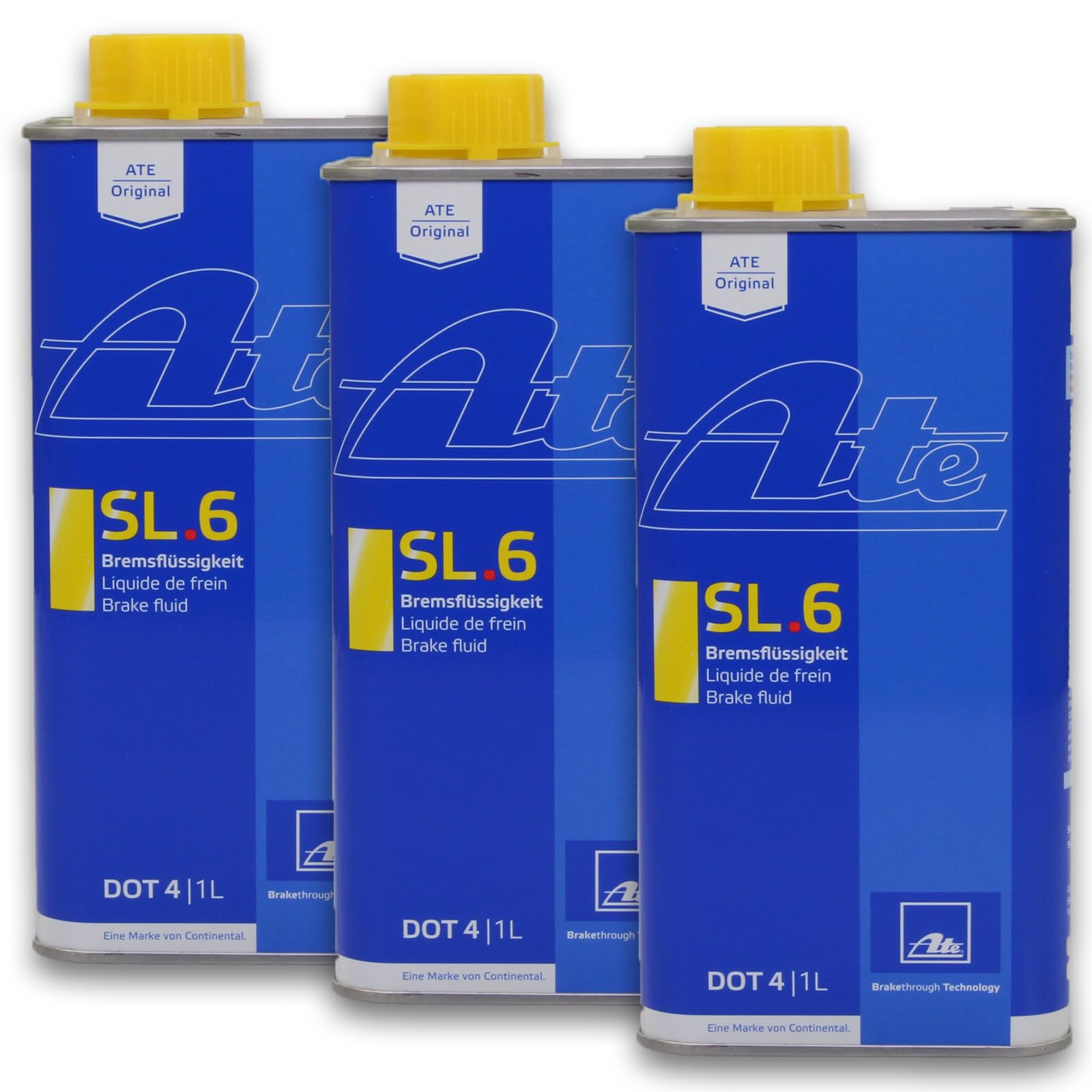 ATE 3X ORIGINAL Bremsflüssigkeit Brake Fluid SL.6 DOT4 1 Liter / 03.9901-6402.2