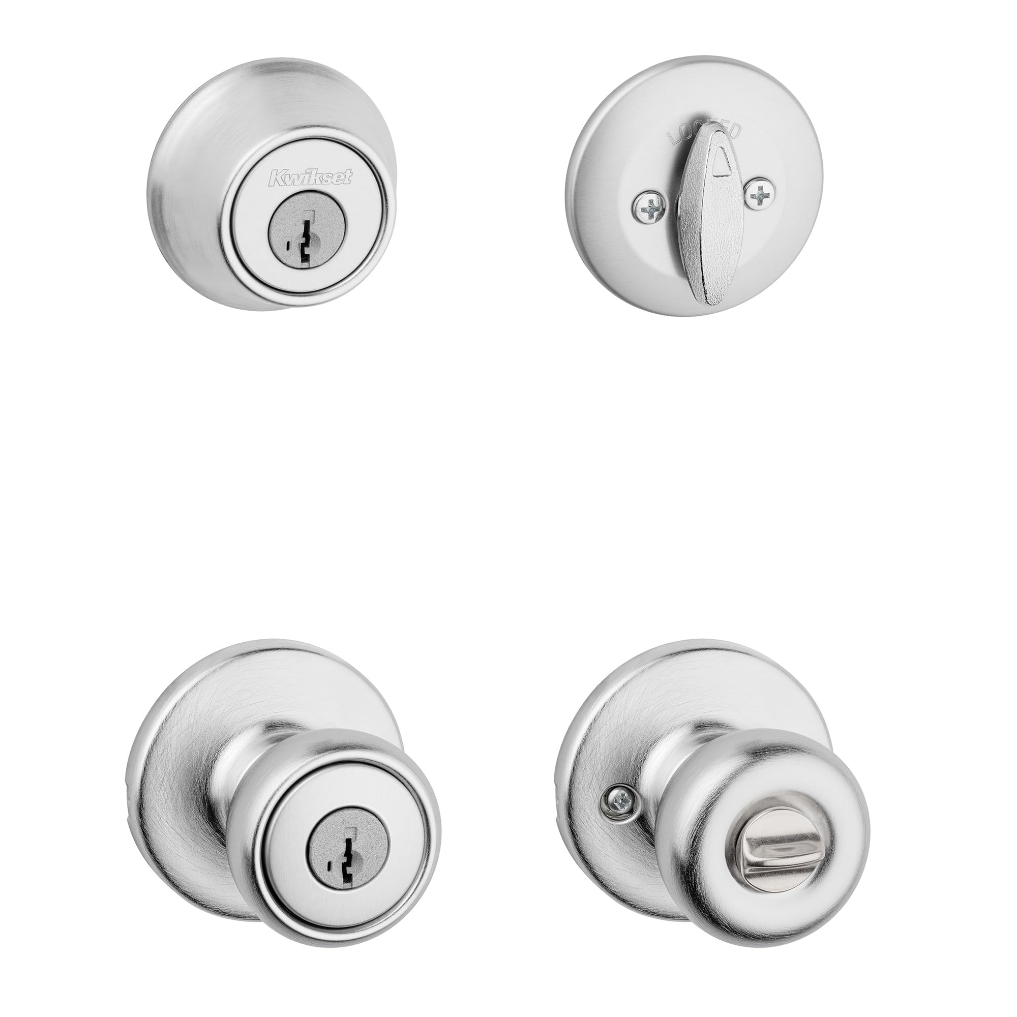 Kwikset Tylo Satin Chrome Lock Set - Secure Your Home -1