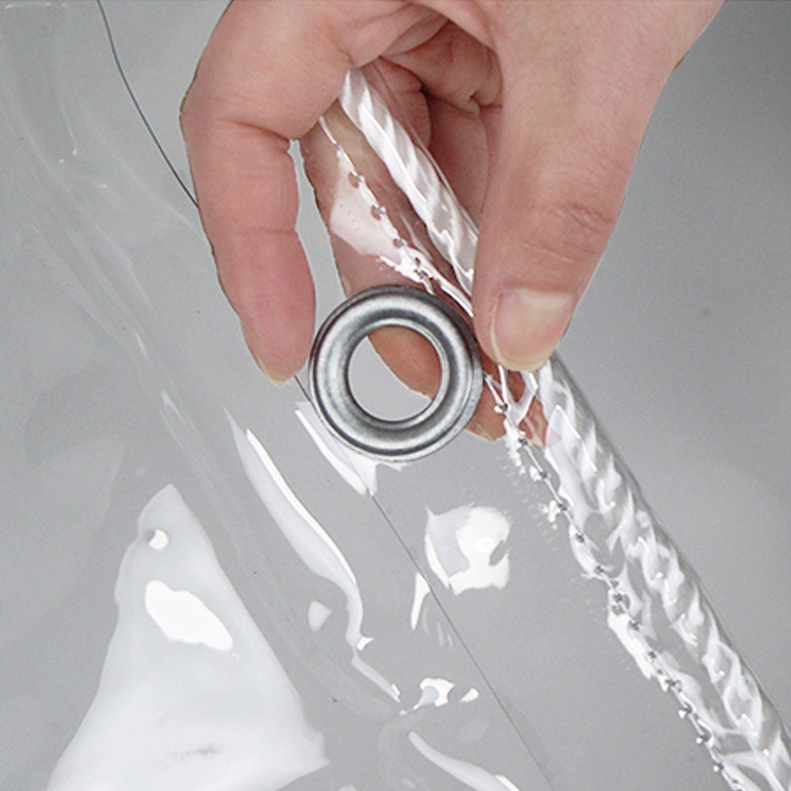 Telone Impermeabile Copertura per mobili da Giardino Trasparente Leggera Copertura per Esterni in plastica Trasparente per Tende da Esterno Balcone Protezione delle Piante, con Occhielli