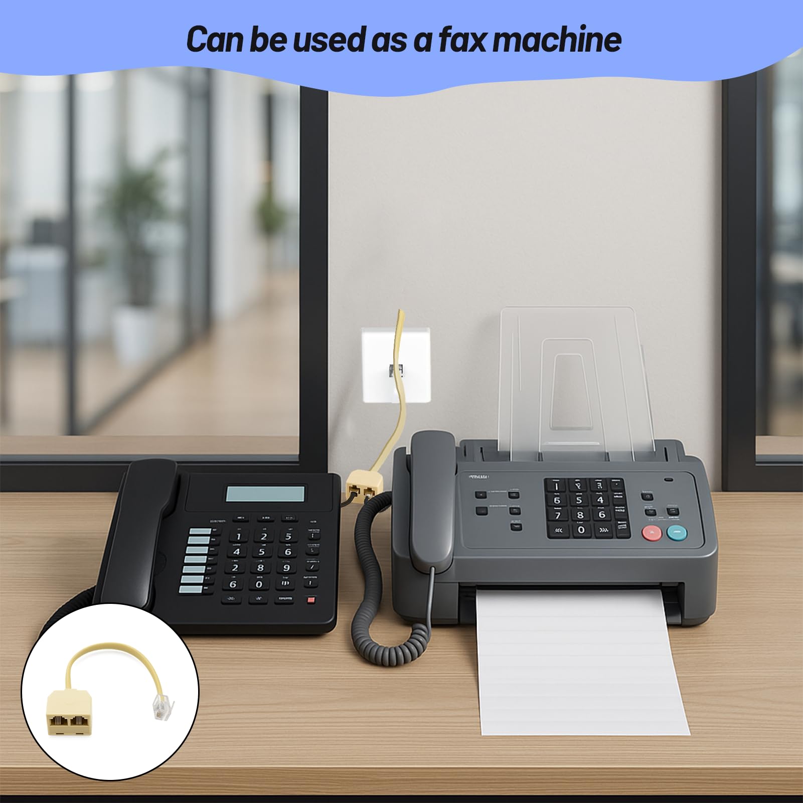 Adaptateur RJ11 avec câble, Répartiteur téléphonique, Double prise RJ11 6P4C pour téléphone fixe
