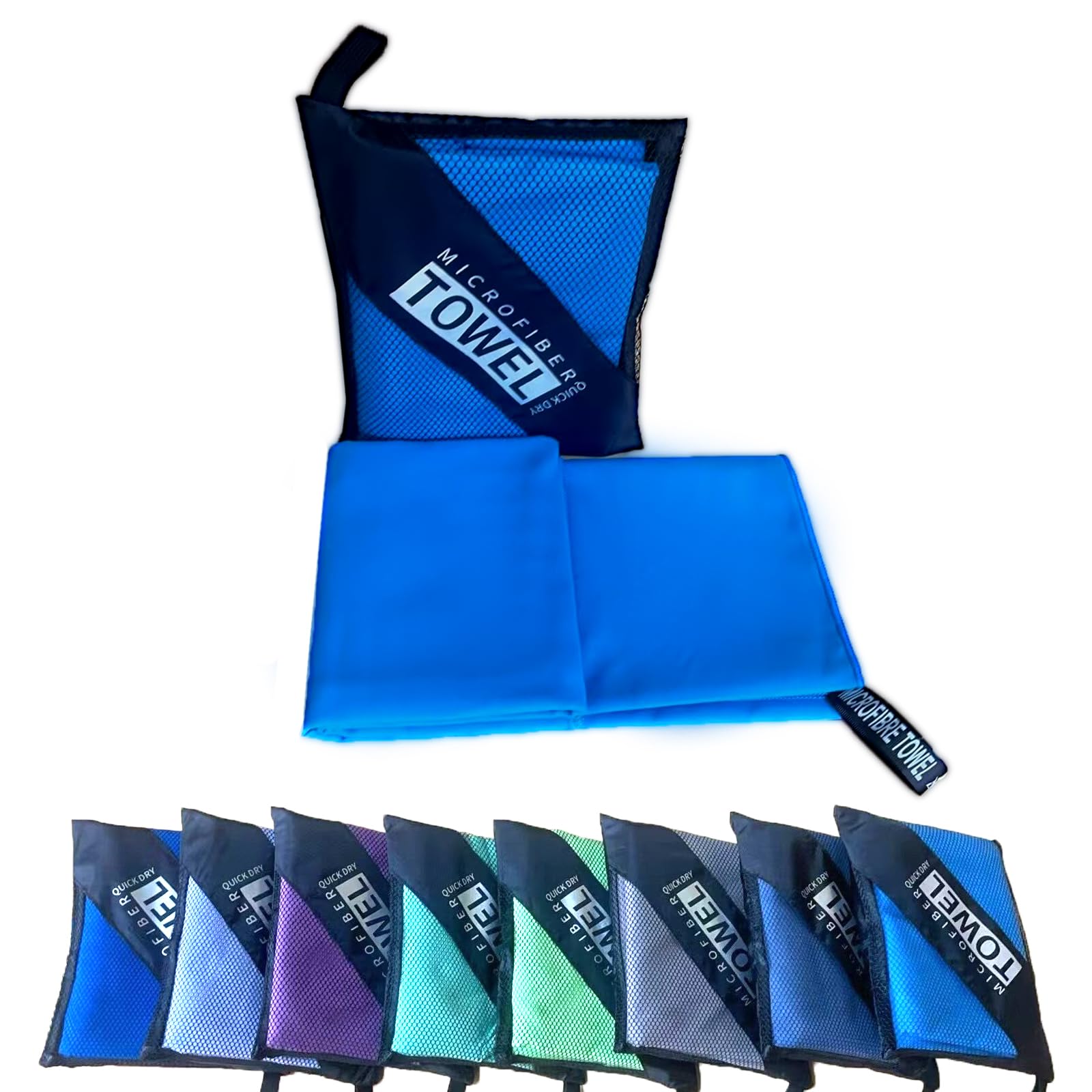 isuaia Reusable Quick Dry Beach Towels,Microfiber Travel Towel,Compressed Lightweight Bath Towel for Beach Hiking Gym Yoga Travel Sports Swimming Camping(Sky Blue, 30"*60")