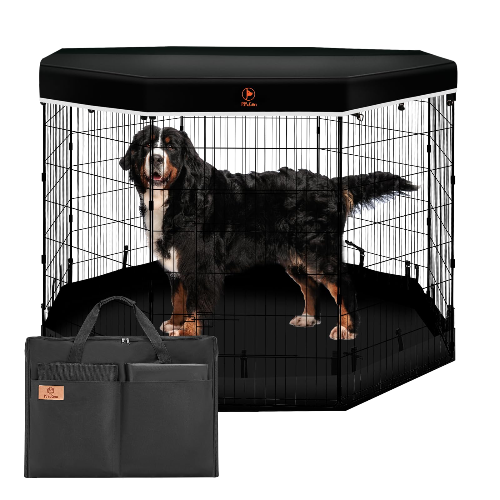 PJYuCien Hunde-Laufstall – 8 Paneele, 61 Cm Hoch, Mit Boden & Aufbewahrungstasche Für Mittlere/s Kleine Hunde