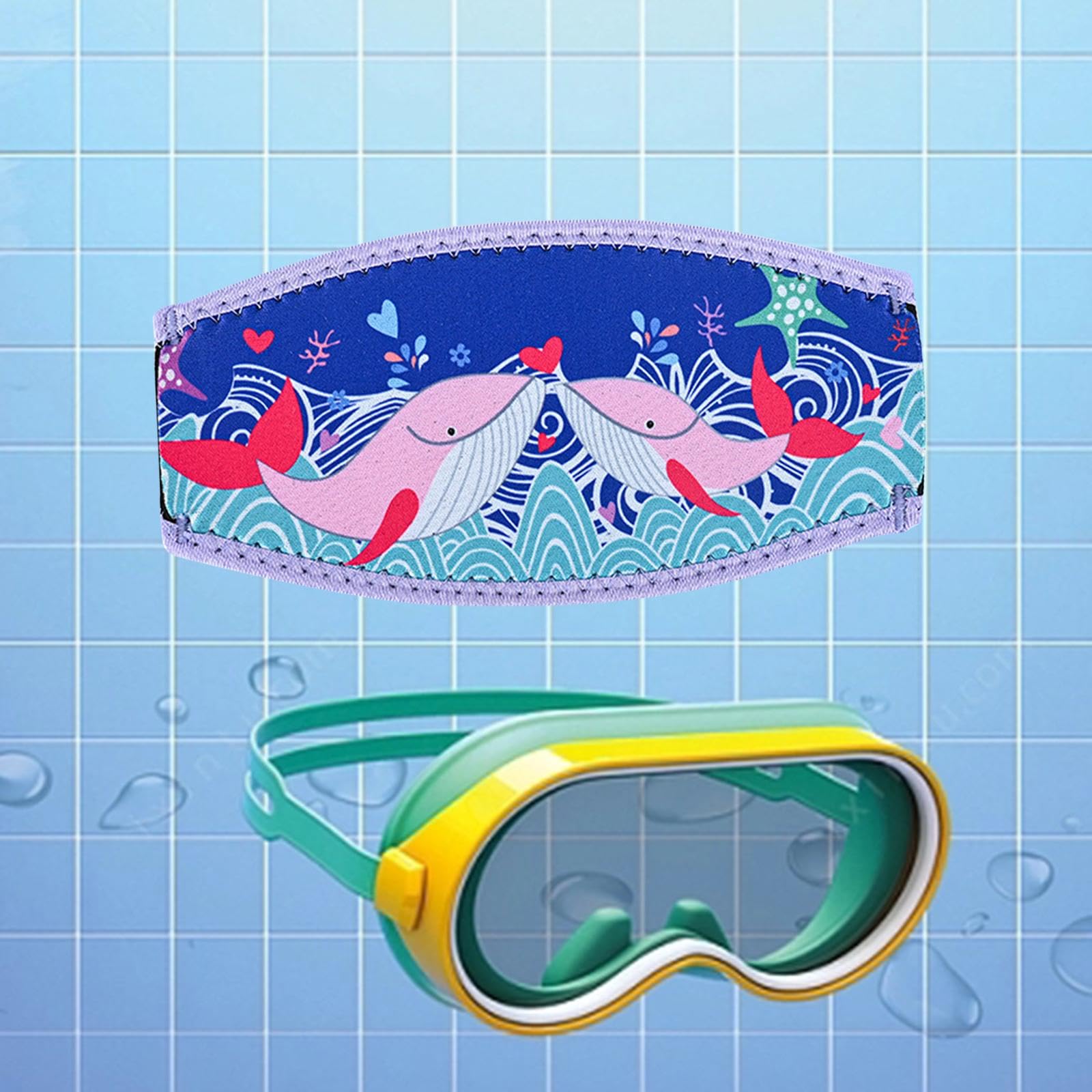 Amagogo Copri Cinturino per Maschera da Immersione, Fascia per Capelli Snorkeling Sostituisci Impermeabile con Bordi Cuciti per Sub, 18x9 cm Blu Scuro