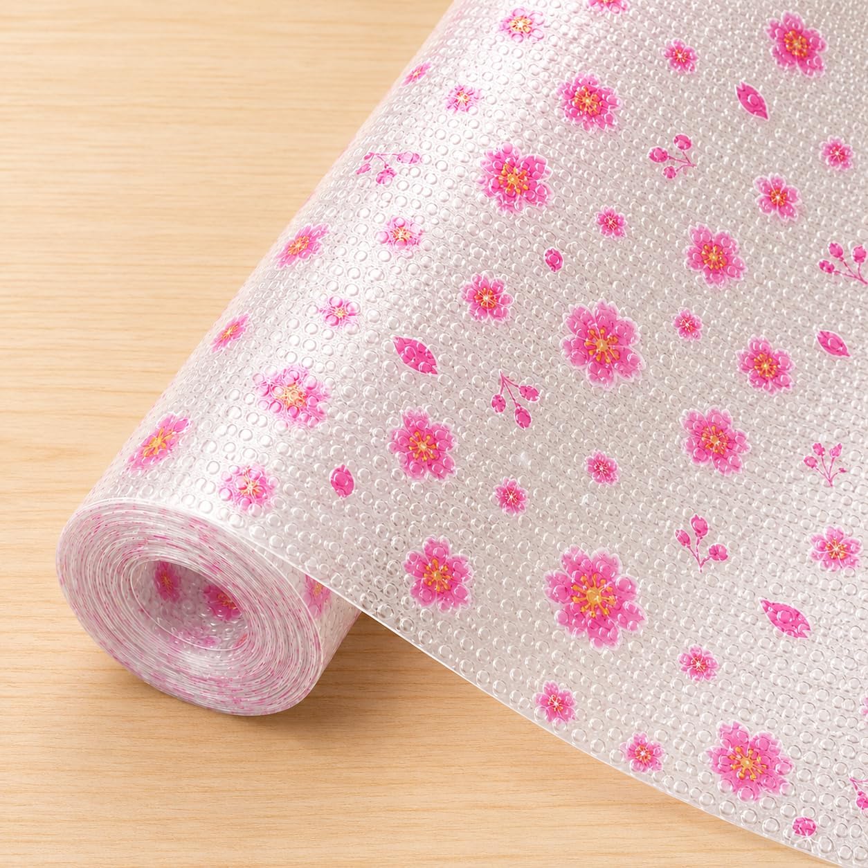 ESPERO Fridge Mats, Kitchen Mat EVA Food Grade Multipurpose Washable Anti Slip Mat/Sheet for Fridge, Shelf Liners for Kitchen Shelves, Table, Kitchen Drawer mat - 300 x 45 cm (Blossom Flower)