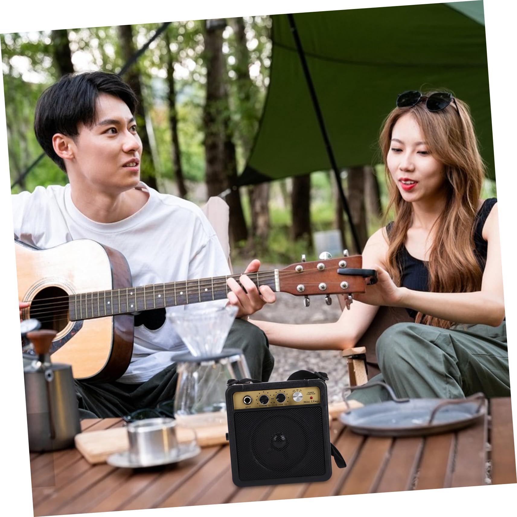 Mini Ampli Guitare Électrique 5w, Amplificateur Compact Noir, Son Haute Fidélité et Effets Intégrés, pour L'entraînement