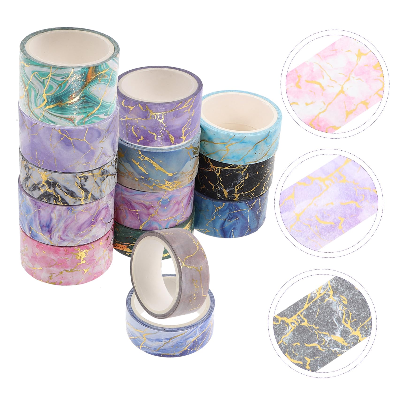 SHINEOFI 56rollos Washi Tape Decorativo Diseño De Mármol Cinta Adhesiva Para Scrapbooking y Manualidades Por Para Proyectos y Decoración De Álbumes