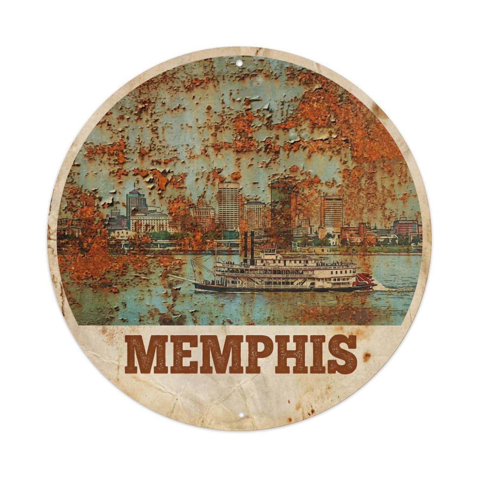 Tgrcjimh Style Metal Tin Sign Usa Vintage Travel Memphis