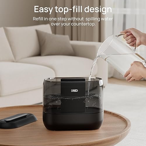 Miniatura 6 de Dreo Humidificadores para dormitorio, humidificador de niebla fría de gran tamaño de 4L con difusor de aceite y luz nocturna, tiempo de