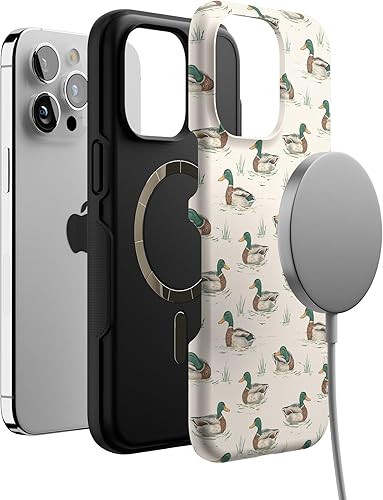 Vista 955 de Casely Funda para iPhone 15 Pro Max Jardín Secreto Flores mixtas Funda atrevida Compatible con MagSafe y botón de acción Secret Garden