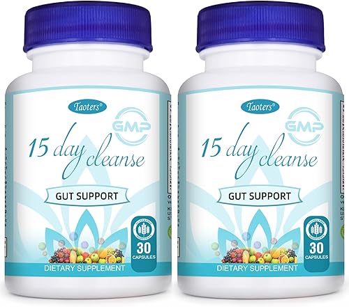 Paquete de 2 unidades de soporte intestinal de limpieza de 15 días Escoba de colon, suplemento de desintoxicación con Senna, Cascara Sagrada y