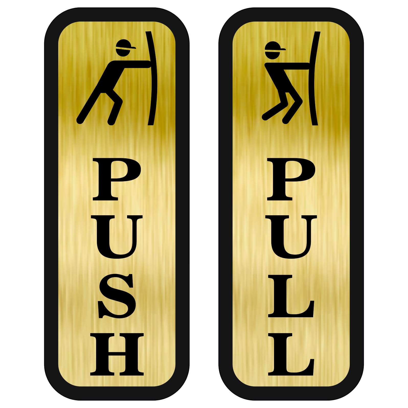 PUSH PULL Door Sign, 6 Inch, Acrylic, Self-Adhesive, Set of 2 (4 Pcs)-image-4
