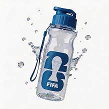 Official FIFA World Cup 2026 Water Bottle, 18oz Clear Capacity Water Bottle/BPA-Free/Reusable for traveling, Running, Bike Rides, Sports Games blue