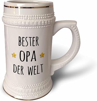 3dRose Bester Opa der Welt - Best Grandpa in the World in German Granddad - Stein Mug, 22oz stn_321422_1