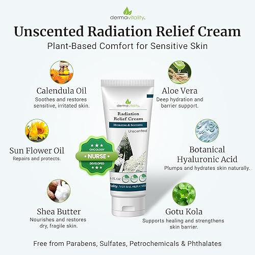 Miniatura 2 de Crema de alivio de quemaduras de radiación, 6 onzas, crema sin perfume para pacientes con radiación, natural, orgánica, sin parabenos, sin ftalatos,