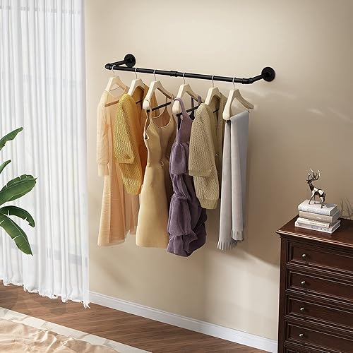 Miniatura 8 de UlSpeed Perchero industrial montado en la pared de 384 pulgadas perchero colgante para ahorrar espacio perchero de pared desmontable resistente