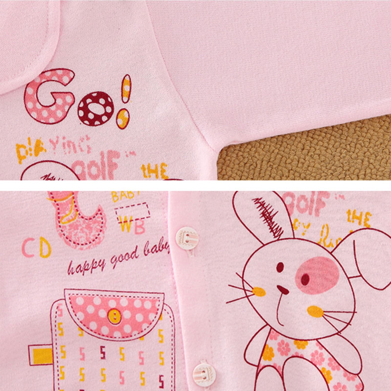 Ropa Soleada Respirable Determinada del bebé del Oso del Regalo Recién Nacido fijó para el Material de Algodón de los Recién Nacidos (Pink)