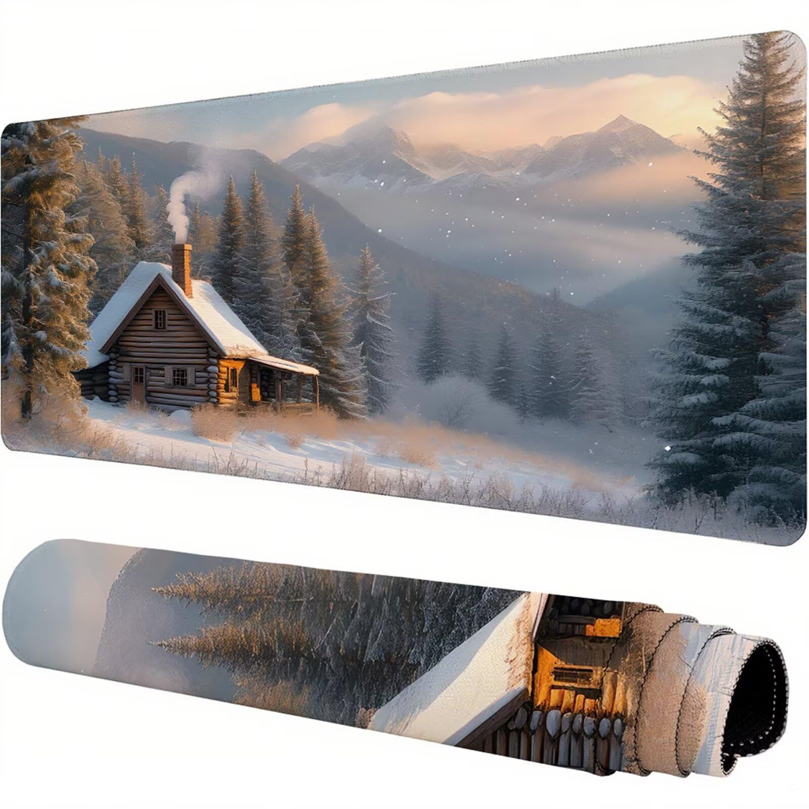 Biała podkładka pod mysz XXL 1500 x 800 x 3 mm śnieg pod ręką akcesoria biurowe antypoślizgowa gumowa podstawa i zszyte krawędzie podkładka pod mysz dla graczy do dekoracji biura dekoracyjnego