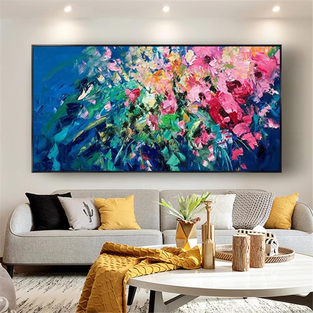 IHHGNB Modern Colour Texture Canvas Prints Poster Wall Art Pictures Abstracts for Living Room Bedroom Aisle Decor(50x100cm(20x39in)/No frame)