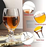 Vista 3 de Patelai Juego de 12 Vasos Transparentes de 13.5 oz Copas de Agua con Tallo Vasos con Tallo de Agua para Jugo Vino Cerveza Té Leche Bebidas Frías