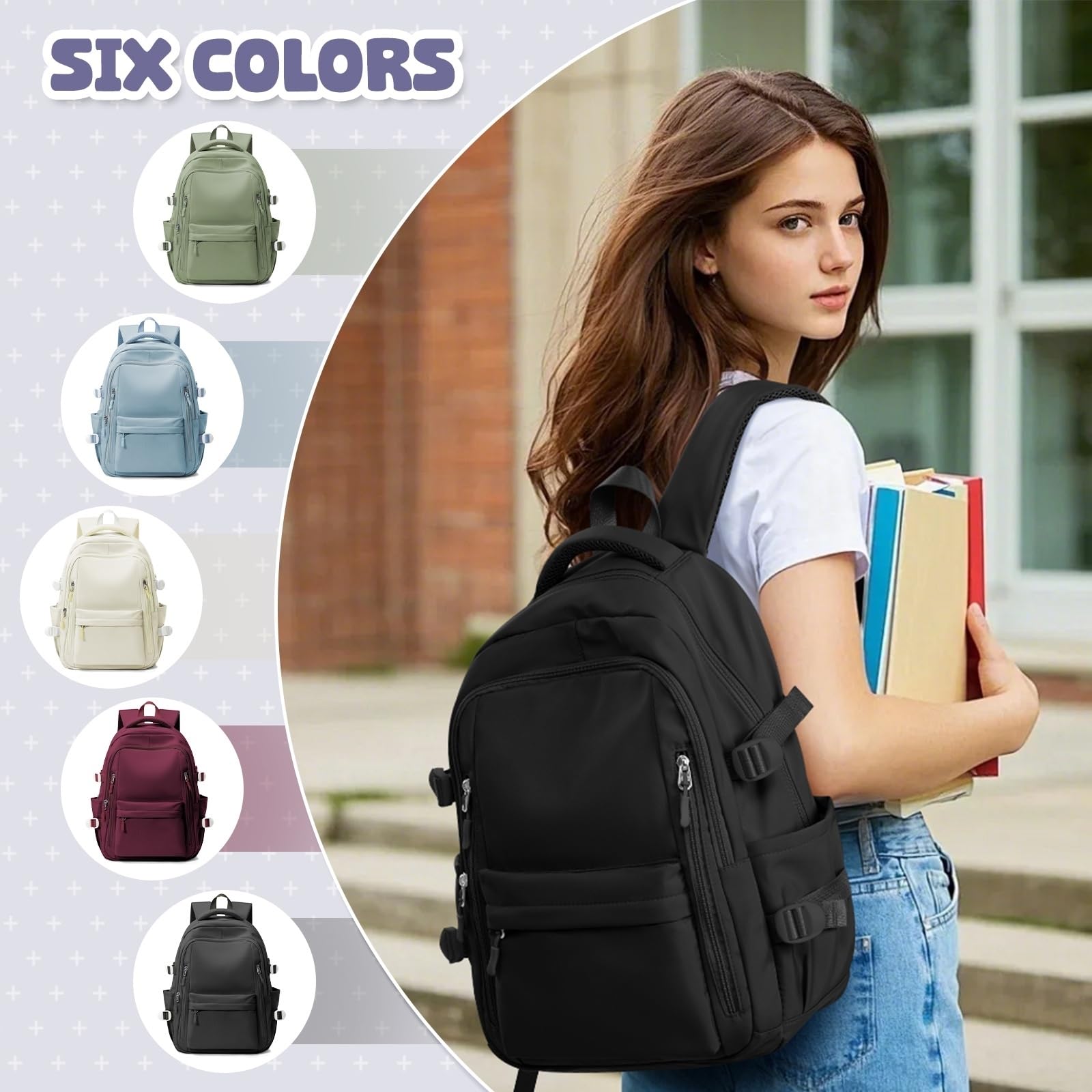 Zaino Borsa da Scuola Antifurto per Ragazze Ragazzi Portatile Casual di Grande capacità