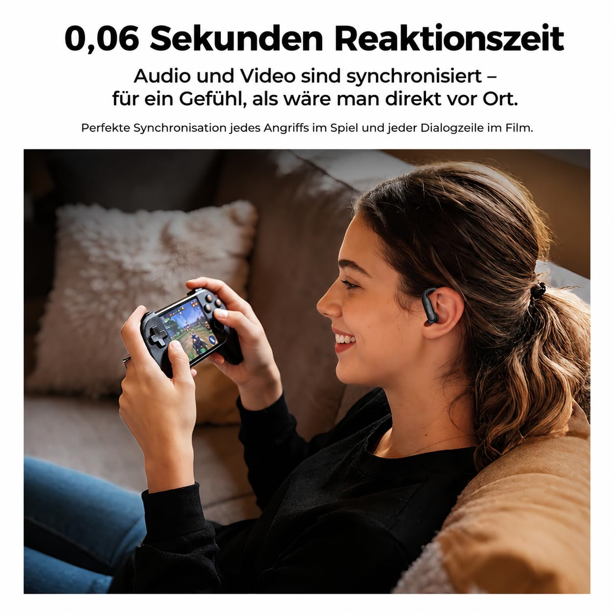 MINISO MS219 Kopfhörer Sport 2026 Neueste, Ohrhörer Bluetooth 6.0 mit Ohrbügel, In Ear Kopfhörer Bluetooth Sport, 48h Akkulaufzeit mit 10-Min-Schnellladung, IPX5 Wasserdicht für Laufen Fitness Arbeit