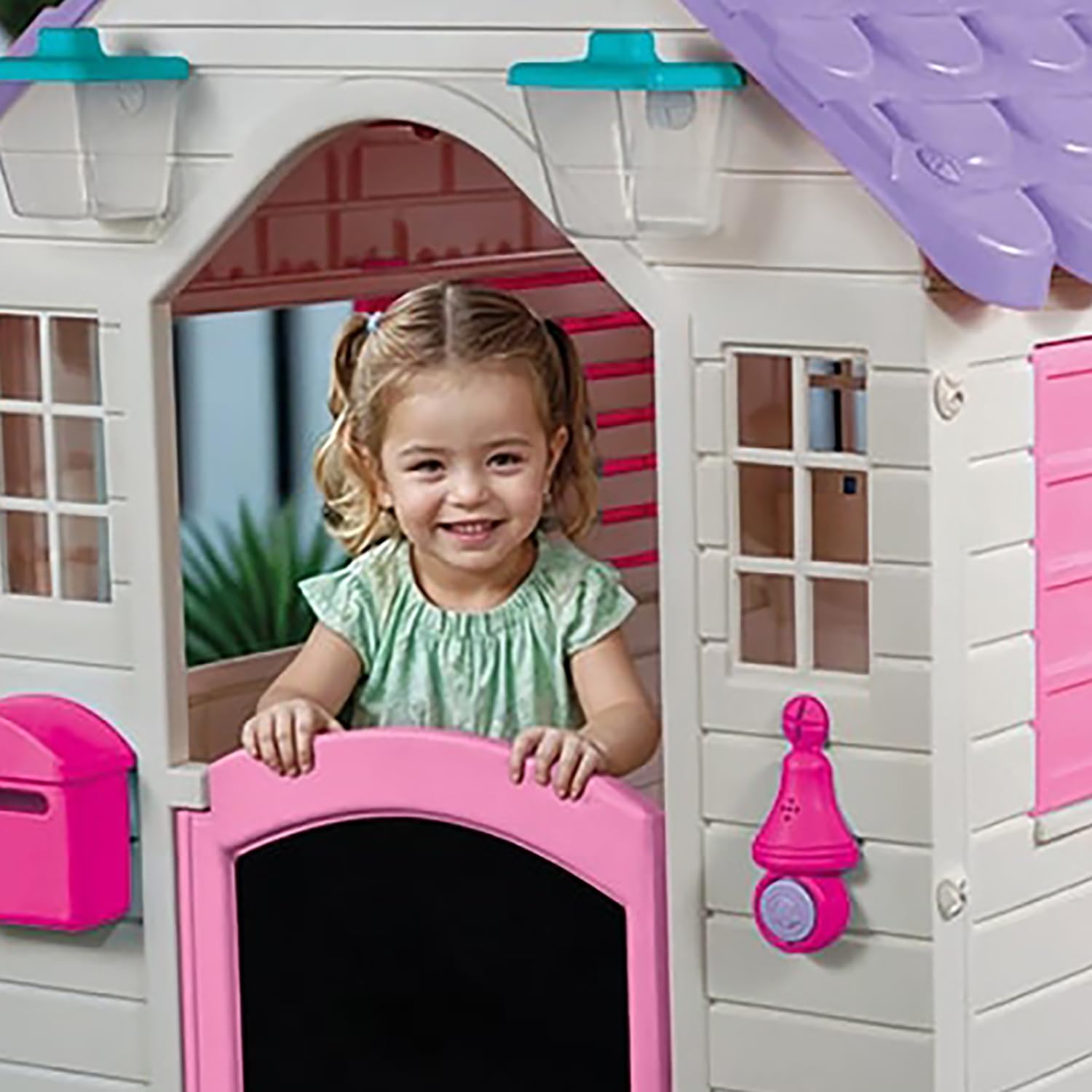 Dolu Spielhaus mit elektronischer Türklingel für Kinder ab 2 Jahren - Gartenspielzeug - Outdoor - Indoor - Kunststoffhaus
