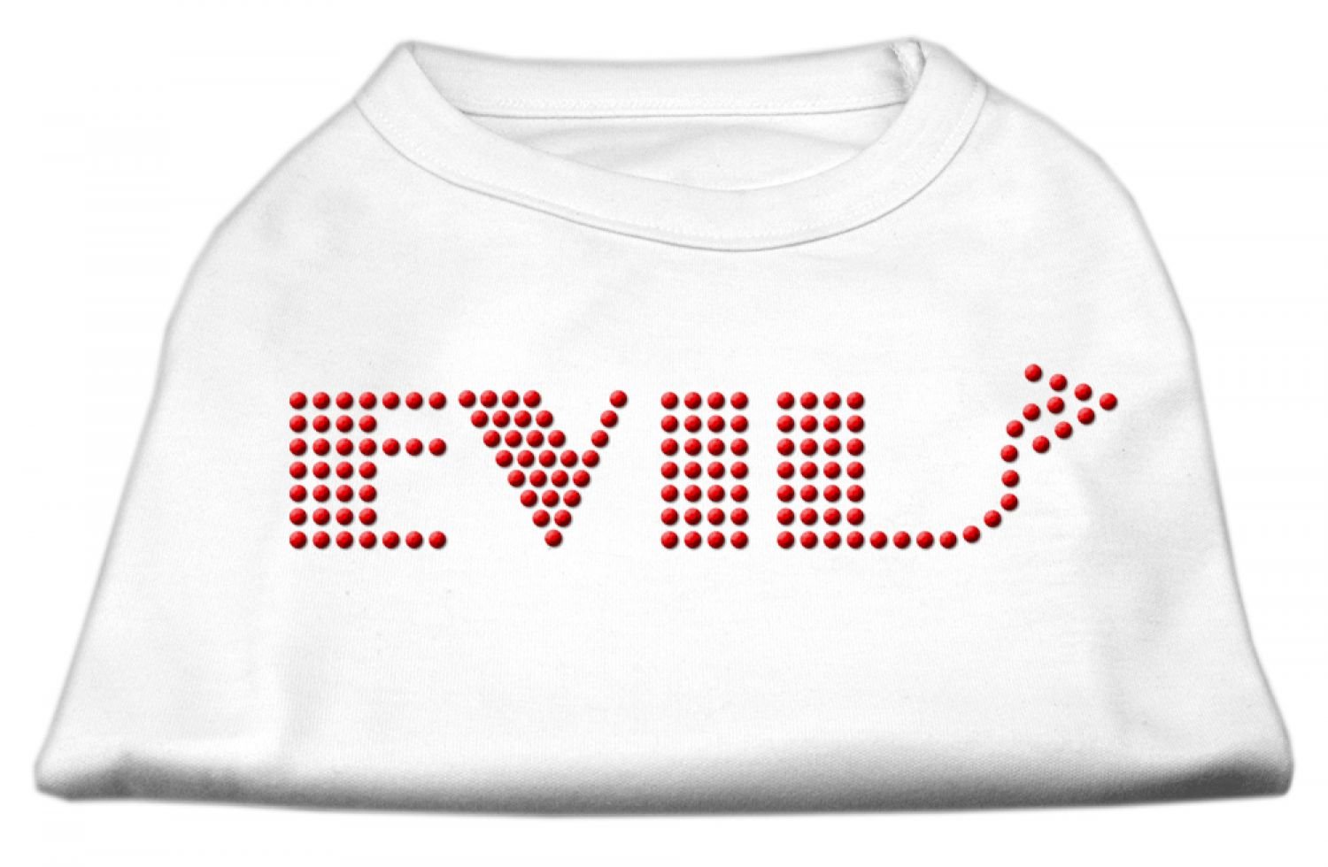 Mirage Evil Rhinestone Dogs Shirt, Medium, White