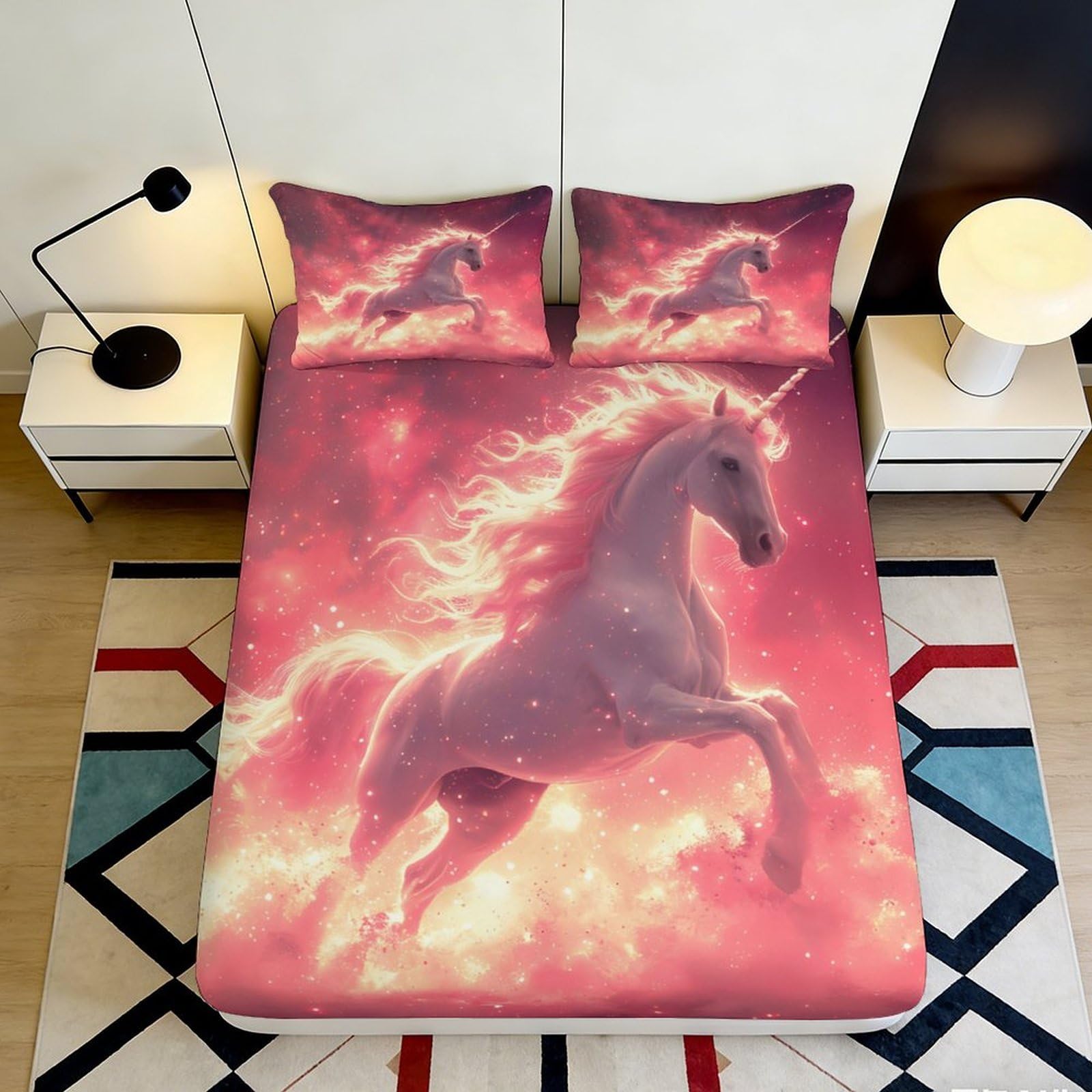 3D Printed Parrot Fitted Sheet Microfiber Deep Pocket Non-Slip Bedroom Bedding Parrot Mattress Fitted Cover Full Wrap Washable 180x200x25cm