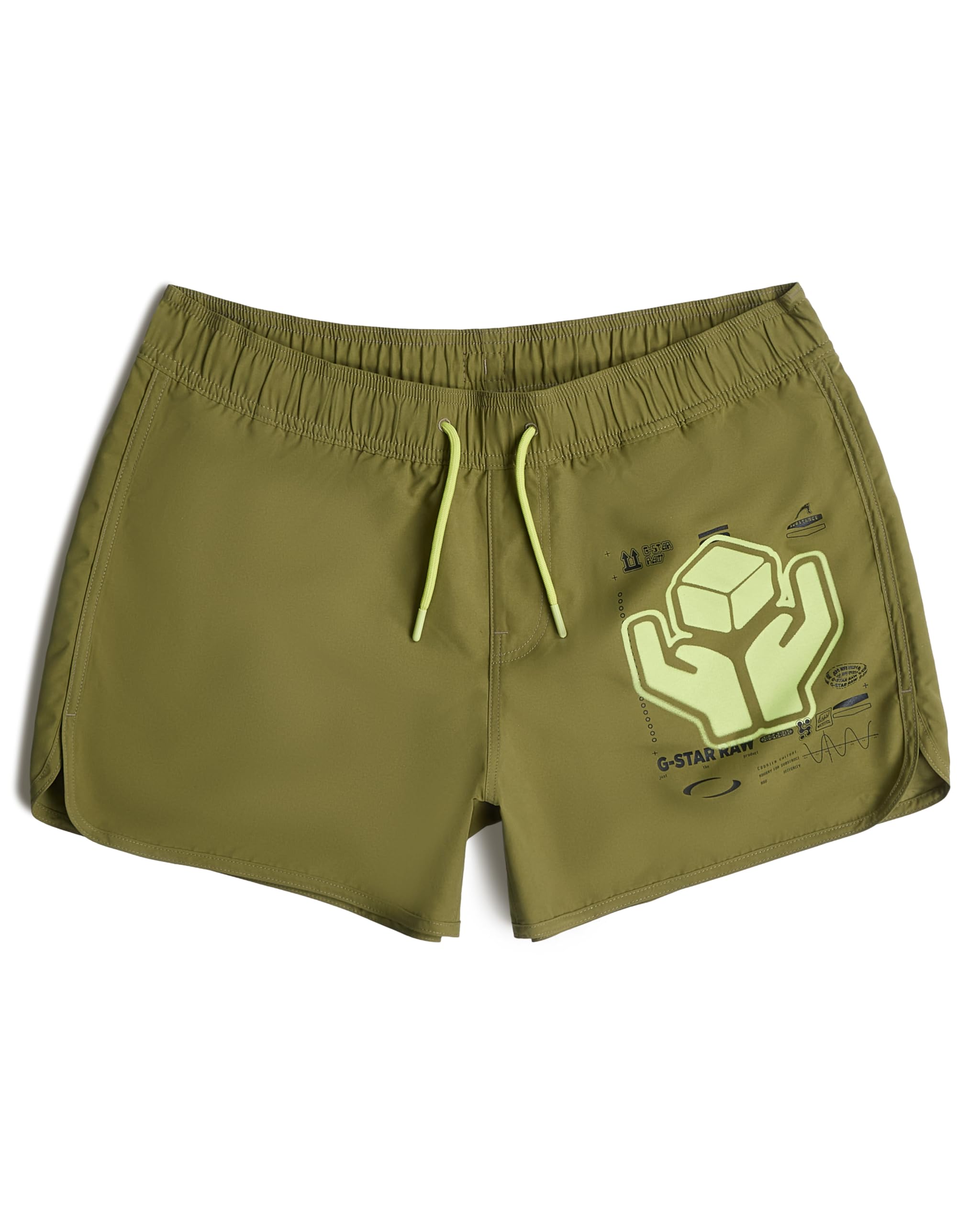 G-STAR Men's Carnic Graphic Swim Shorts Swim Trunks, Green (Mayfly D26206-a505-g985), M