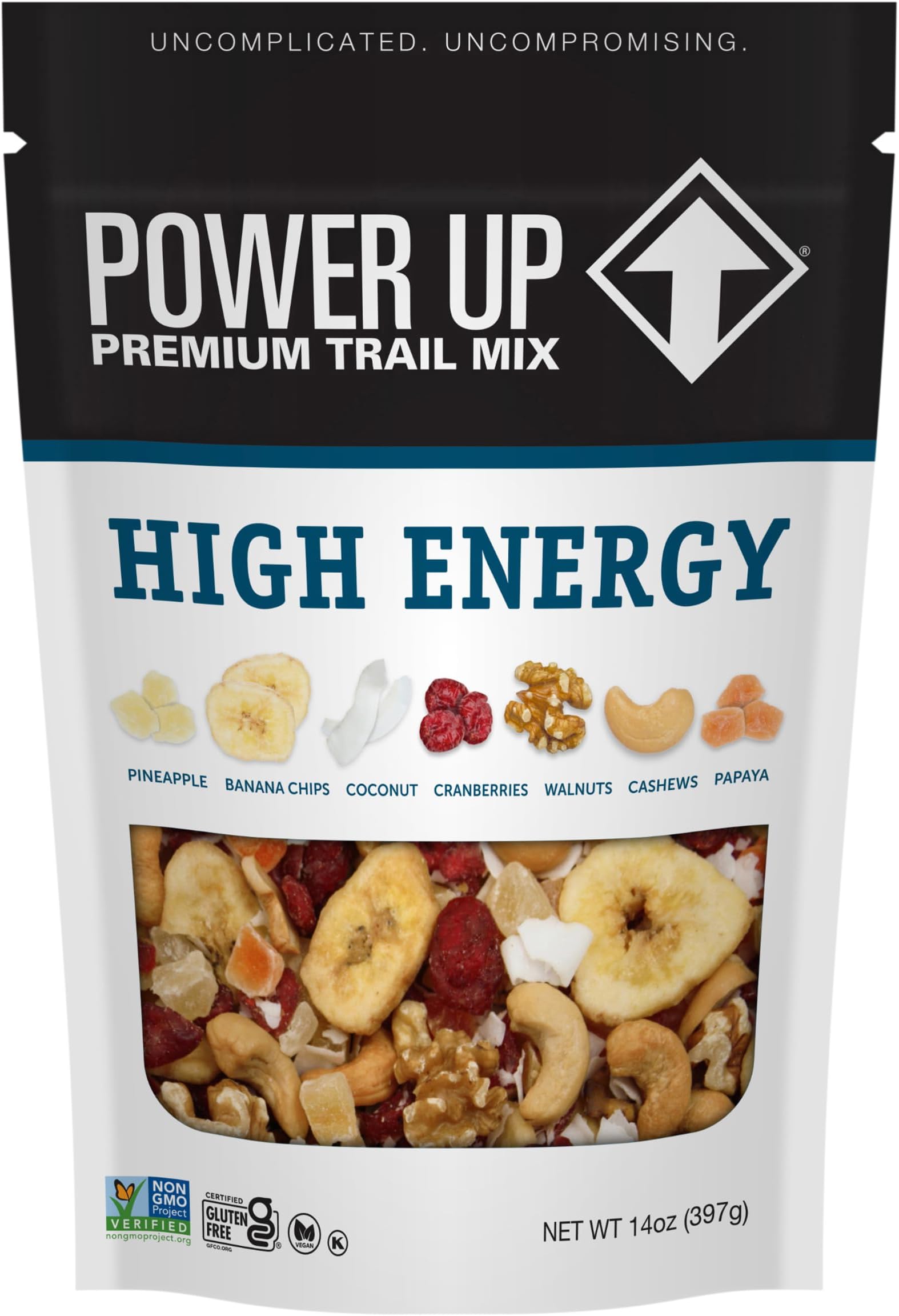 Power Up Premium Trail Mix - High Energy Trail Mix 14oz, Gluten Free, Vegan, Non-GMO