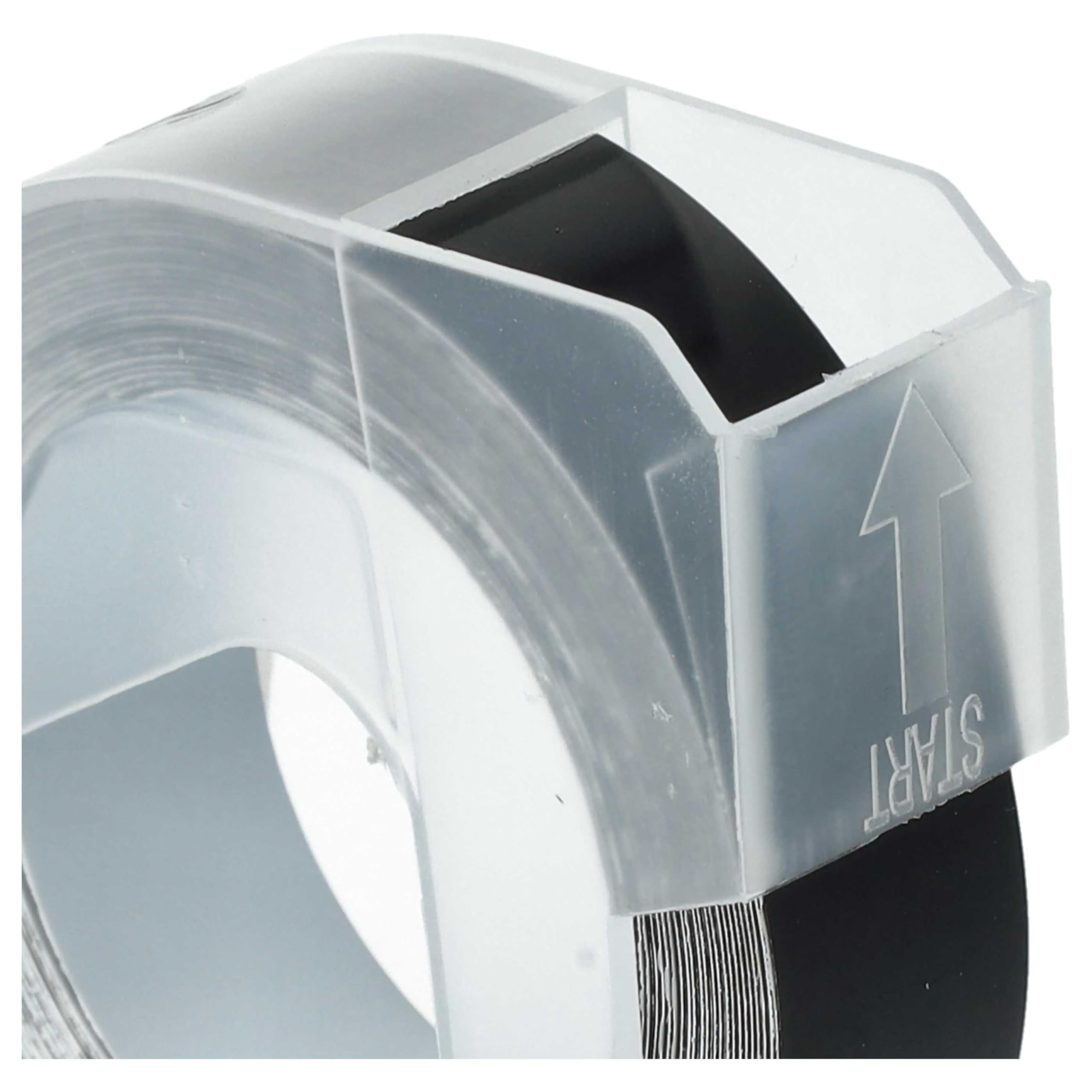 vhbw 5x Cassetta nastro per goffratura 3D compatibile con Dymo Rhino M1011 etichettatrice 3m x 12 mm bianco su nero