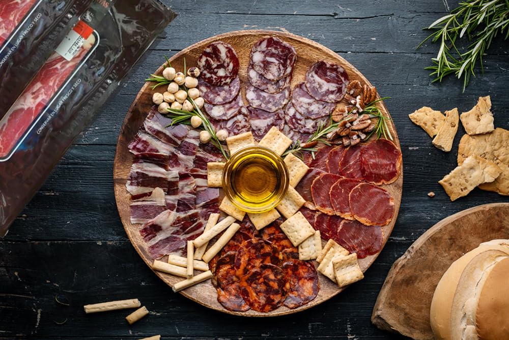 Lote "Ibéric BOX'', Tesoro artesanal Ibérico Premium de Jamón, Lomo, Chorizo, Salchichón Ibéricos de Cebo Campo y Queso Curado - Delicatessen Españolas para regalo