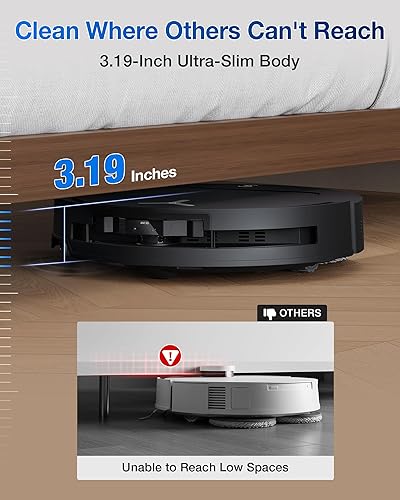 Miniatura 5 de ECOVACS DEEBOT T50 PRO Omni Robot Aspirador y trapeador, 3.19 pulgadas ultrafino, succión de 15,000 Pa, ZeroTangle 2.0, TruEdge 2.0, AIVI 3D