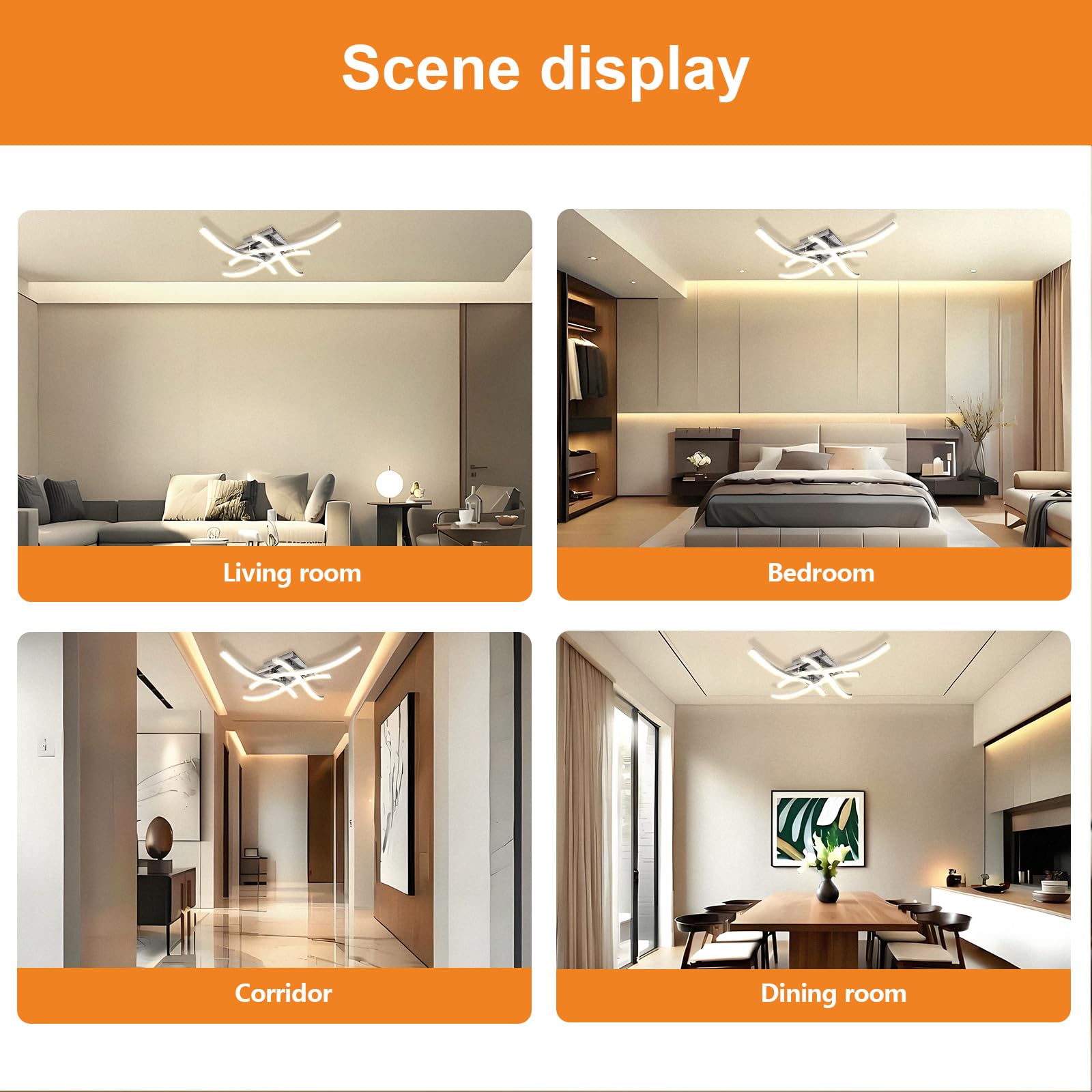 Lampara LED Techo Salon Regulable, 28W 2800LM Lámpara de Techo LED, Lámpara Techo Moderna para Cocina Dormitorio Pasillo