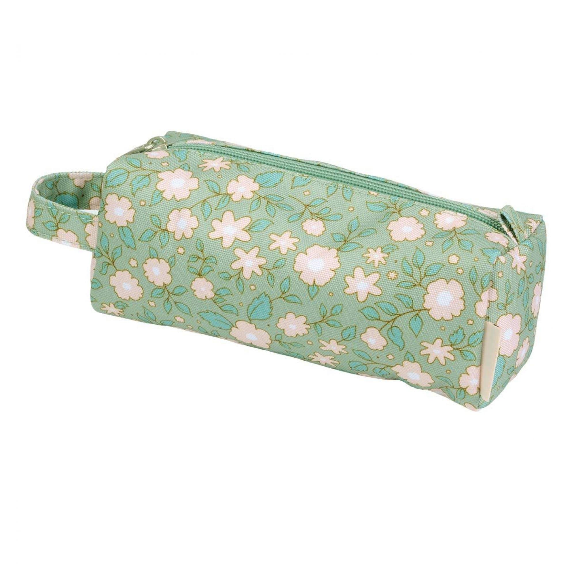 Trousse scolaire Fleurs sauge - A Little Lovely Company