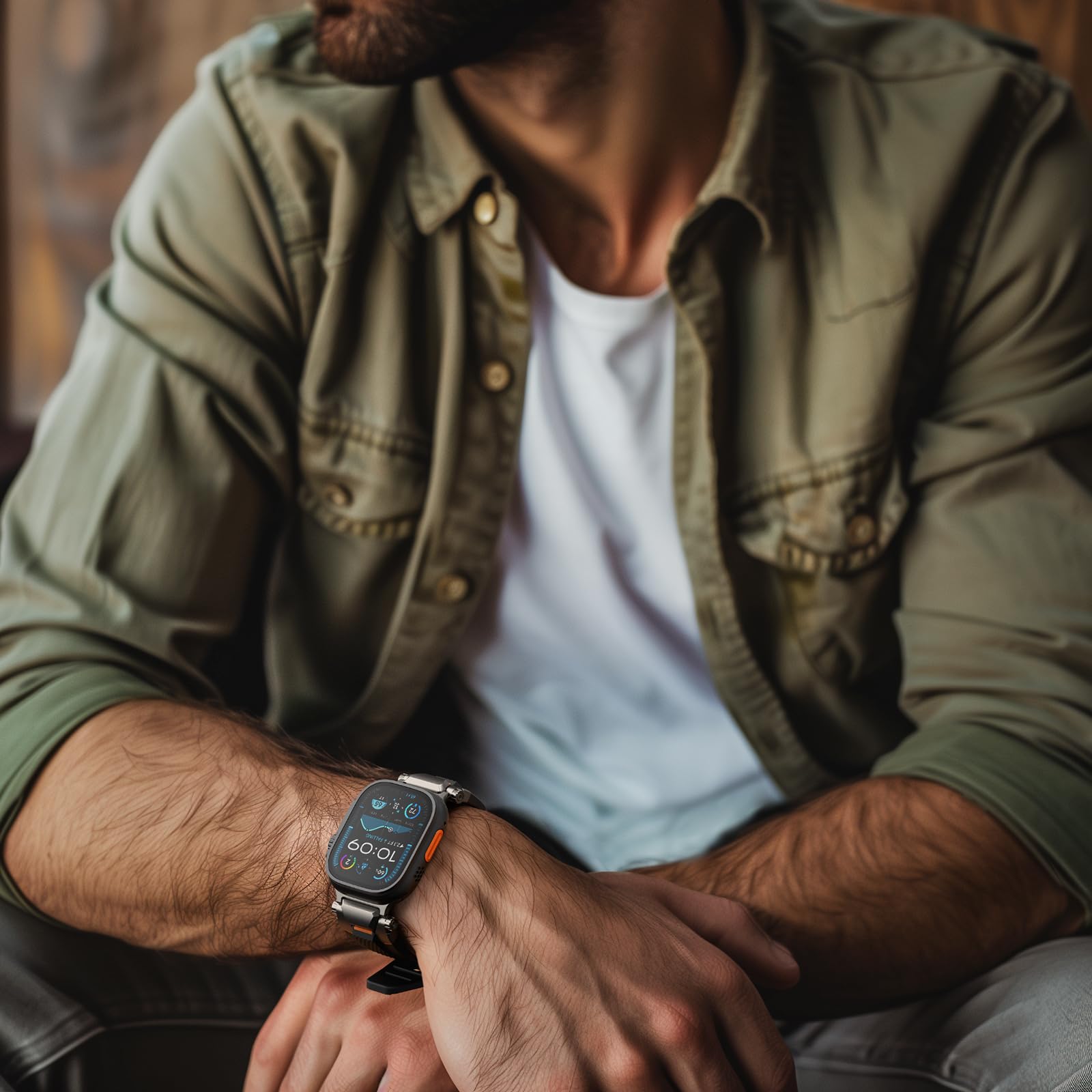 ULTIMAL Compatible con Apple Watch Ultra 3/2/1 pulsera de 49 mm, pulseras de reloj para hombres, correa deportiva resistente de metal de alta calidad