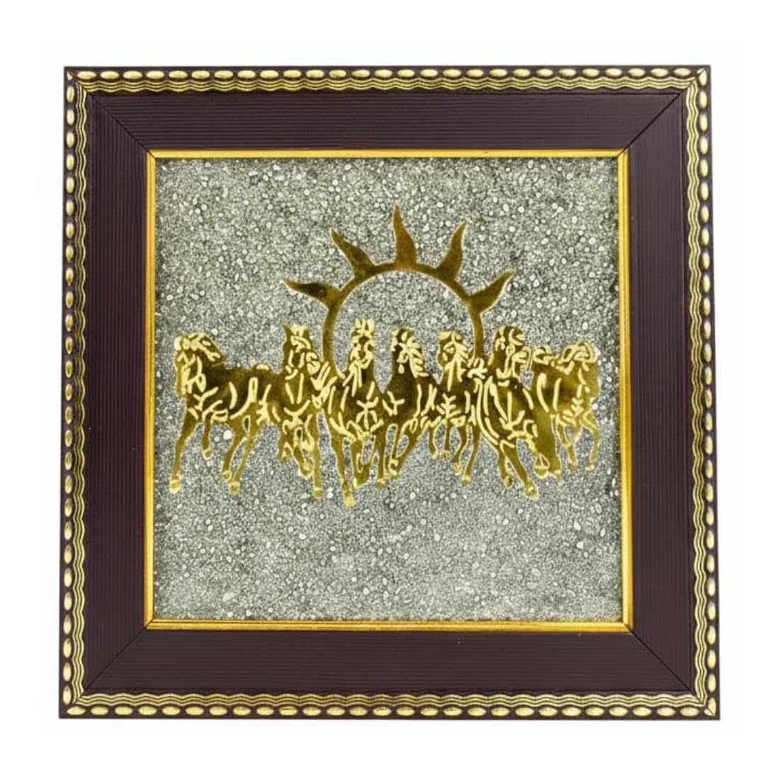 SAMRIIDHHII Pyrite Stone Vastu Seven Running Horses with Sun – 7
